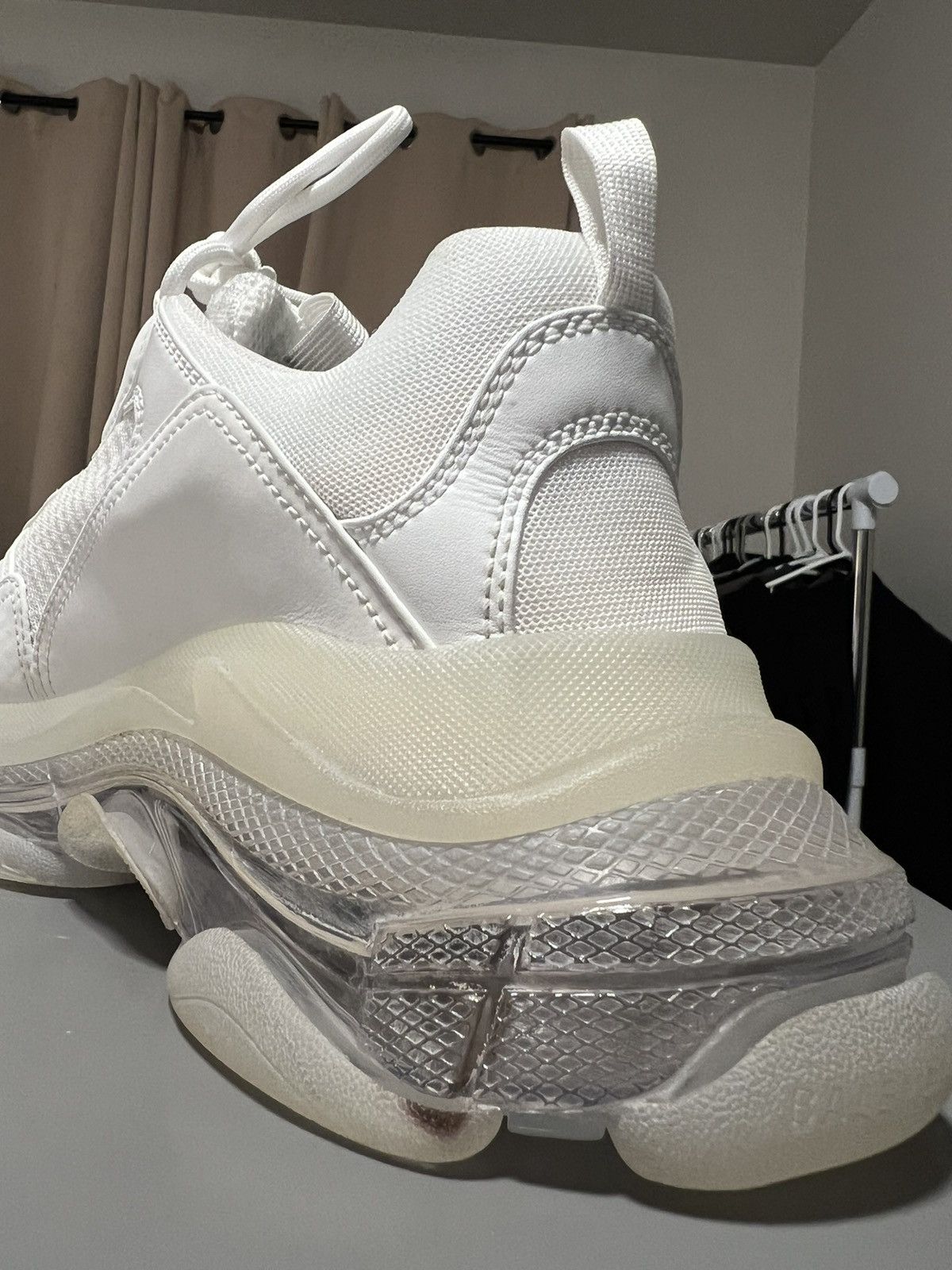 Balenciaga All White Clear Sole Triple S Size US 11 / EU 44 - 7 Thumbnail