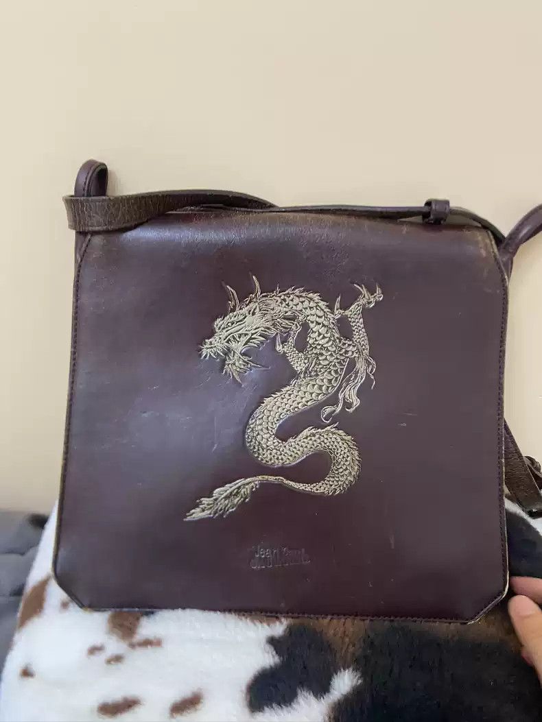 Jean Paul Gaultier Dragon Messenger Bag in Brown, Men's