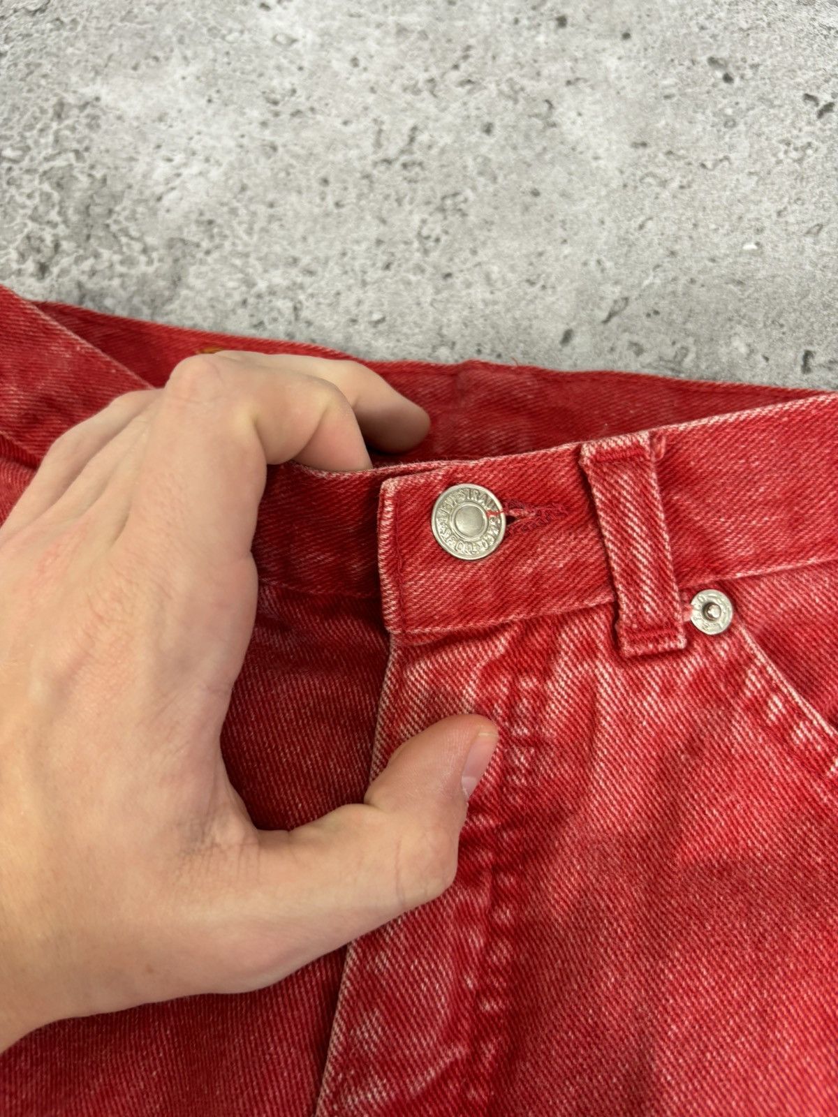 Japanese Brand × Levi's × Vintage 90’s Vintage Faded Red Y2K Baggy Levis Punk Denim Pants Size US 30 / EU 46 - 4 Thumbnail