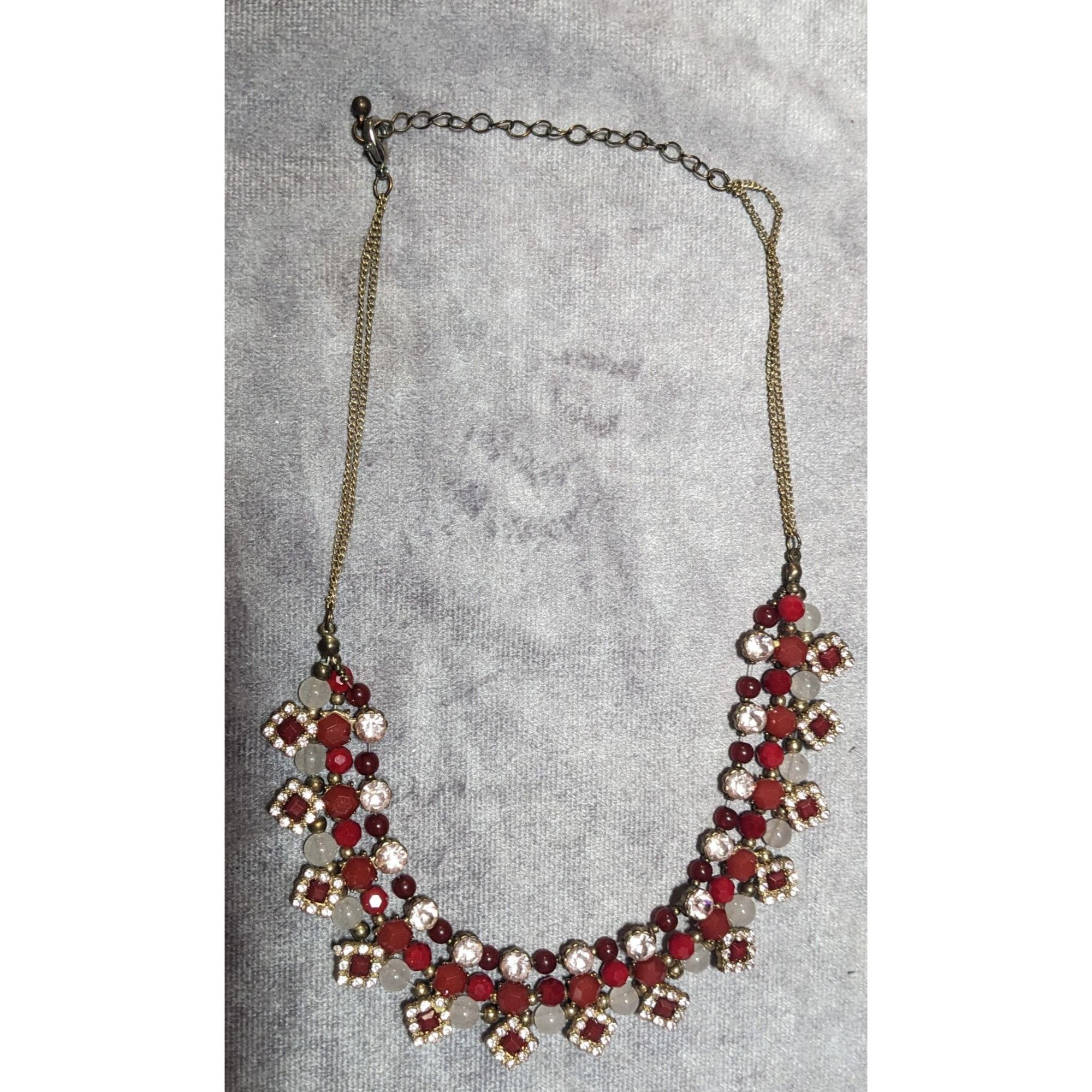 Other Elegant Glam Red And silver Rhinestone Statement Necklace Size ONE SIZE - 8 Thumbnail