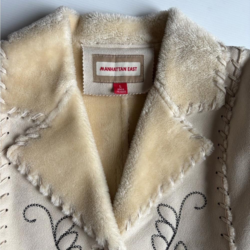 Designer Y2K Afghan Long Faux Suede Embroidered Coat Size S / US 4 / IT 40 - 6 Thumbnail