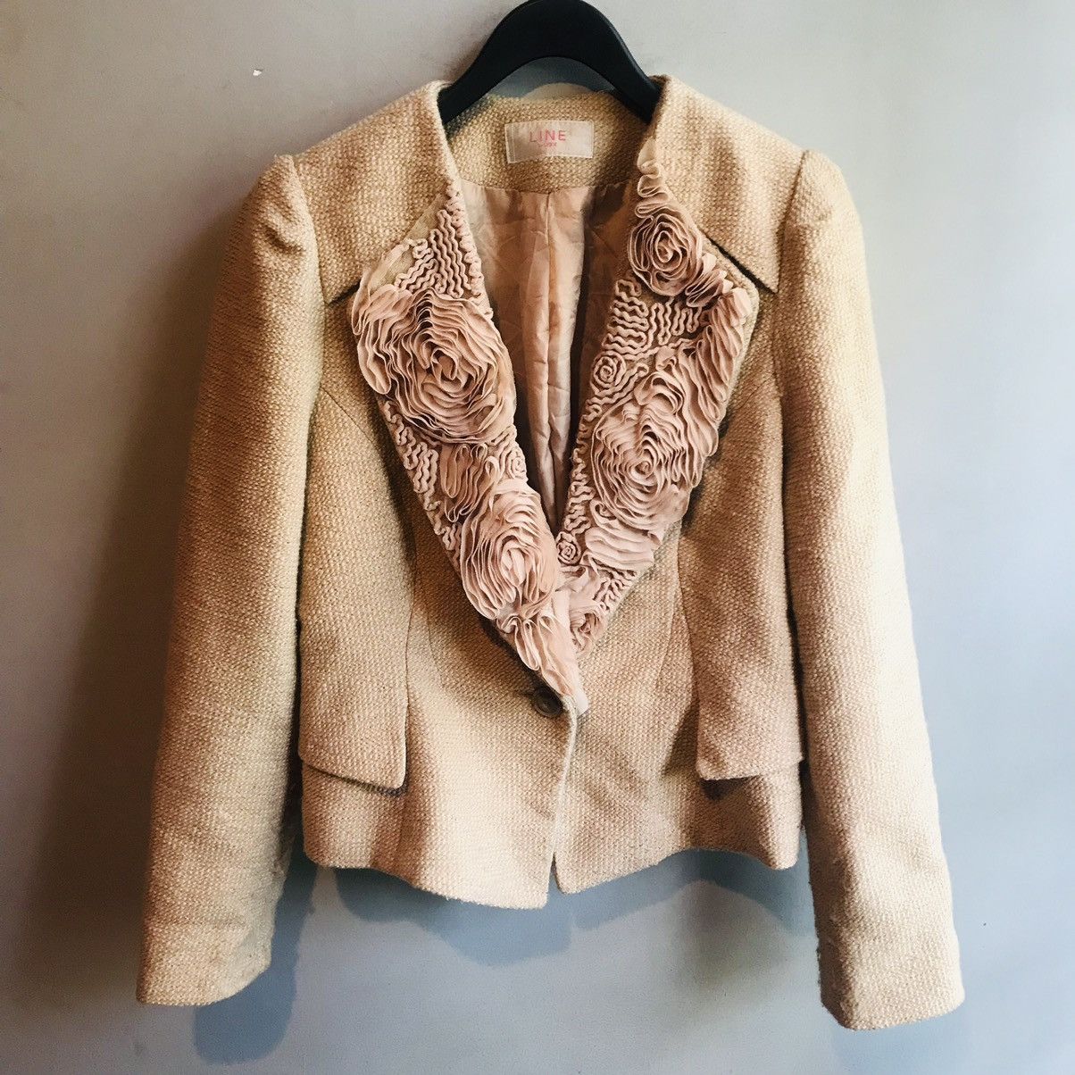 Designer × Vintage Line By Lynn Rosie Collar Crop Blazer Size M / US 6-8 / IT 42-44 - 2 Thumbnail