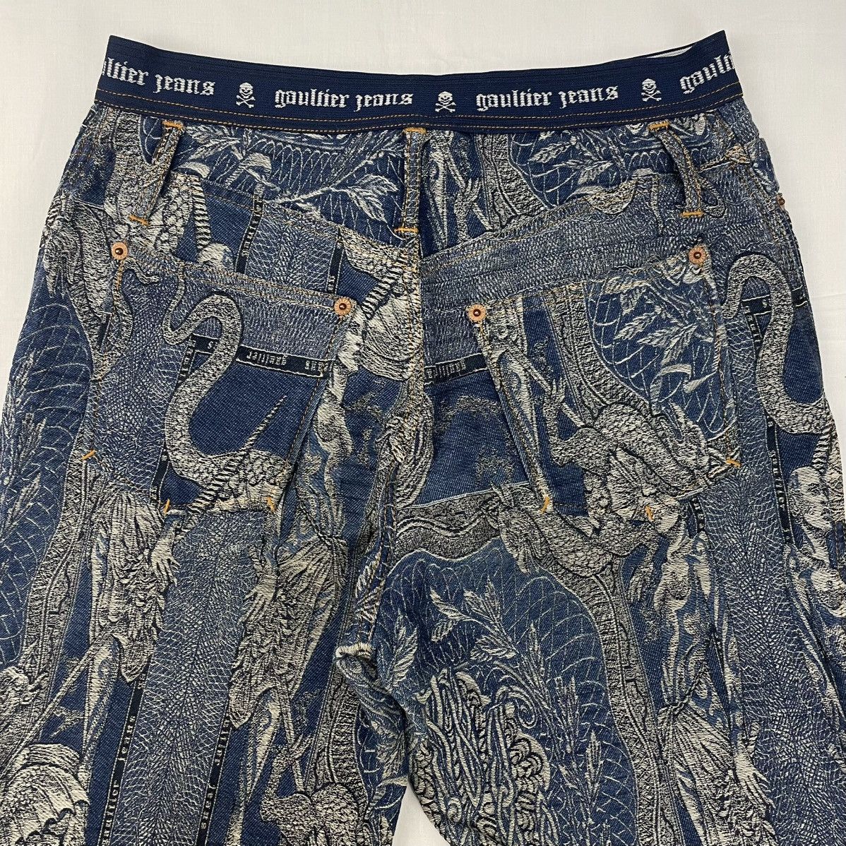 Jean Paul Gaultier AW1994 Jean Paul Gaultier Dragon Slayer Tribal Jeans Vintage Size 30" / US 8 / IT 44 - 8 Thumbnail