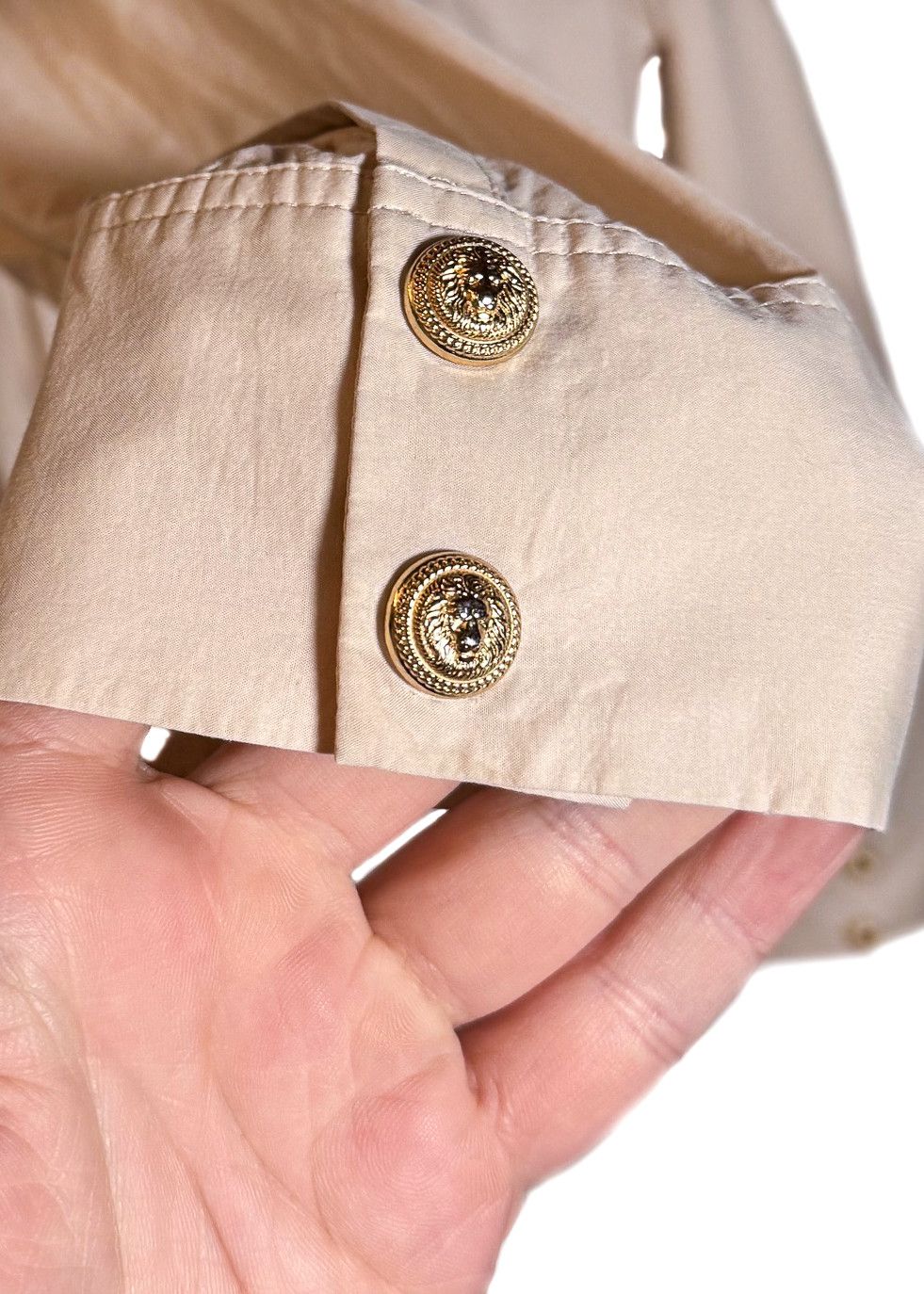 Balmain Balmain Beige Nude Lion Buttoned Light Cotton Shirt Size M / US 6-8 / IT 42-44 - 9 Thumbnail