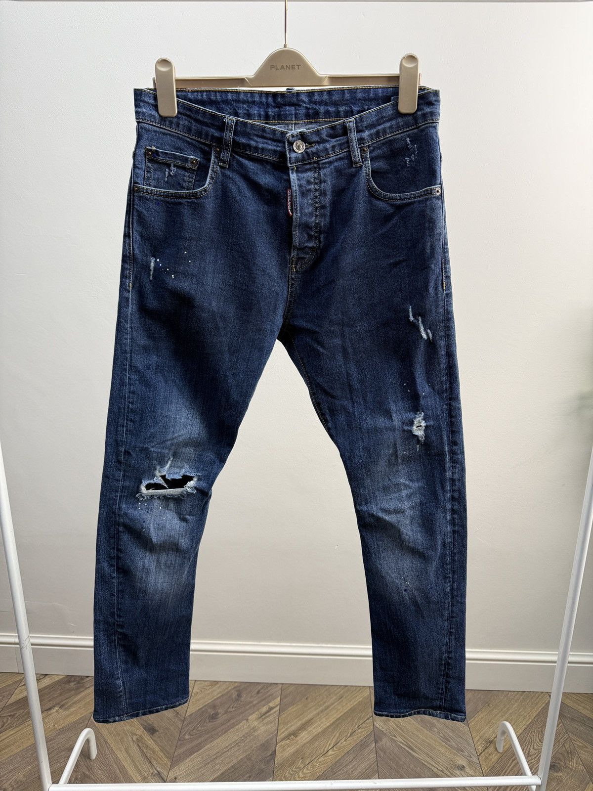 Dsquared2 Vintage Dsquared2 Distressed Slim Fit Jeans Made in Italy Size US 31 - 1 Thumbnail