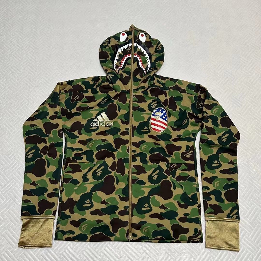 Adidas Bape BAPE x ADIDAS SB SHARK FULL ZIP HOODIE Grailed