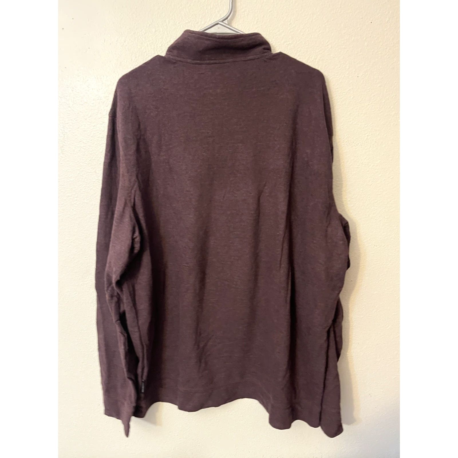 Calvin Klein Calvin Klein Men's Sweater 1/4 Zip Mock Neck XL Maroon Size US XL / EU 56 / 4 - 3 Thumbnail