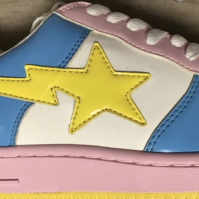 BAPE STA patent leather sneaker cotton candy multi NIGO APE