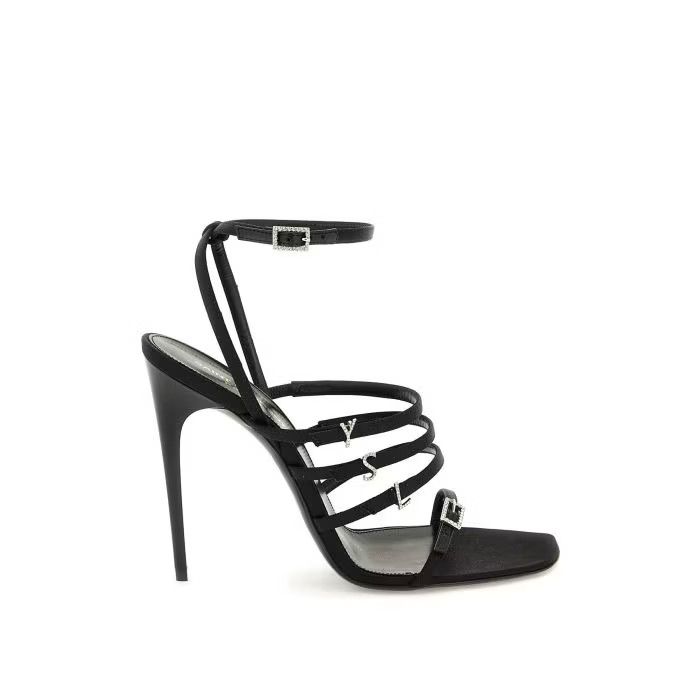 image of Saint Laurent Paris O1S22I1N0524 Jerry Sandals In Black, Women's (Size 8)