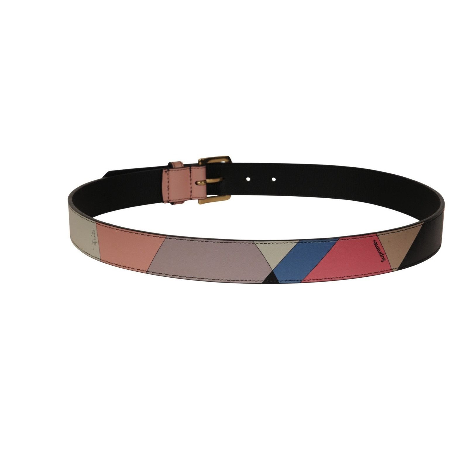 Supreme Emilio Pucci Supreme Logo Leather Belt Dusty Pink Blue Tan Size ONE SIZE - 9 Thumbnail