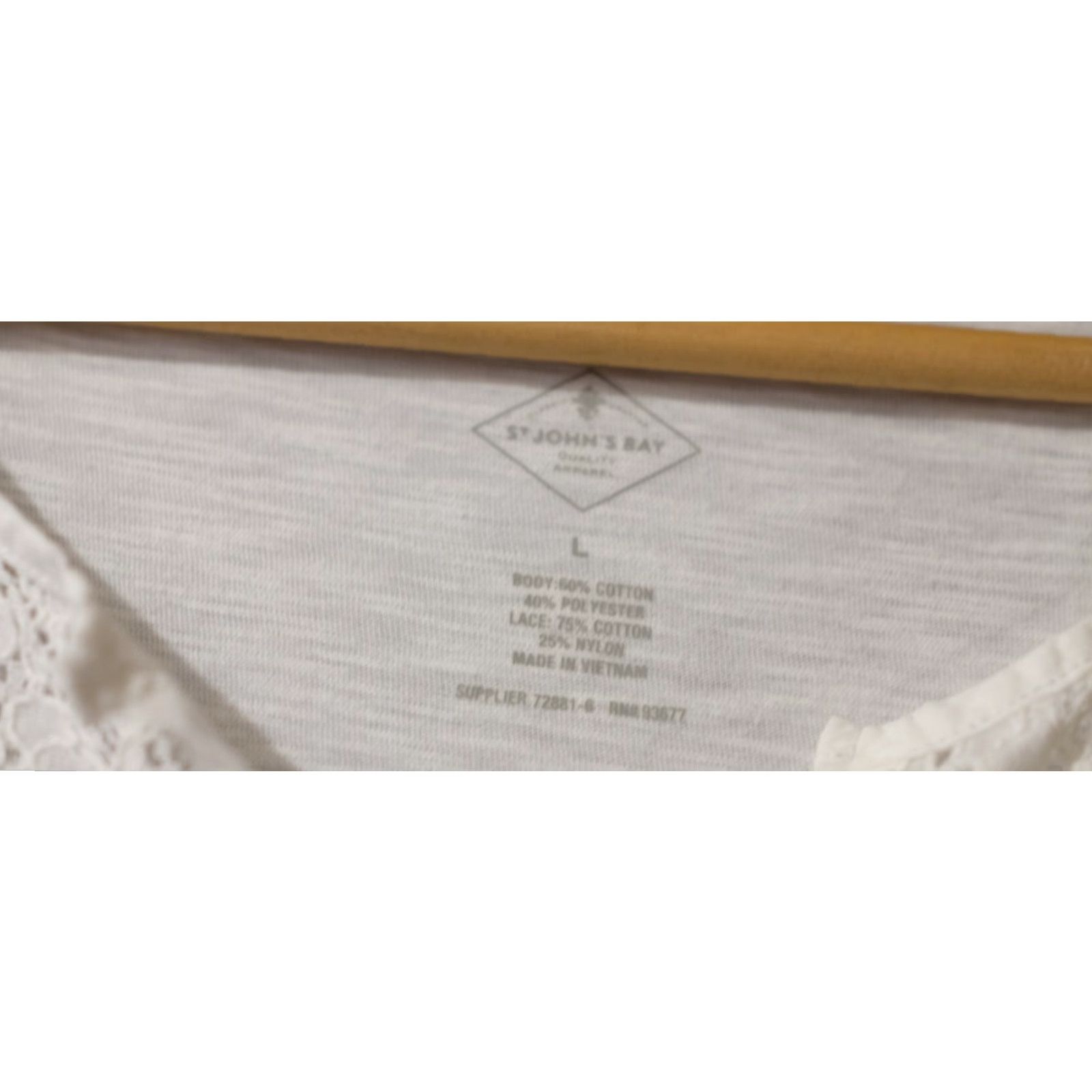 Vintage St. John's Bay Shirt Womens L White Lace Pullover Short Sleeve St. John's Bay Size L / US 10 / IT 46 - 5 Thumbnail