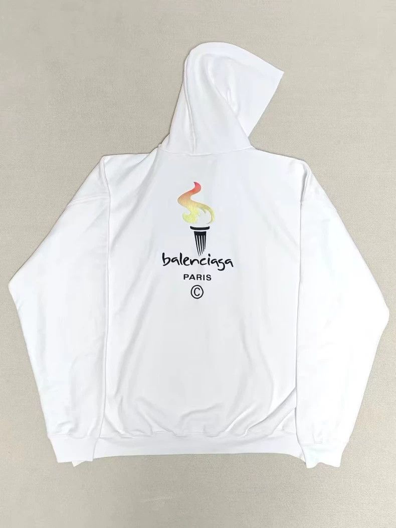 Balenciaga Balenciaga Torch embroidered logo hooded sweatshirt Size US S / EU 44-46 / 1 - 2 Thumbnail