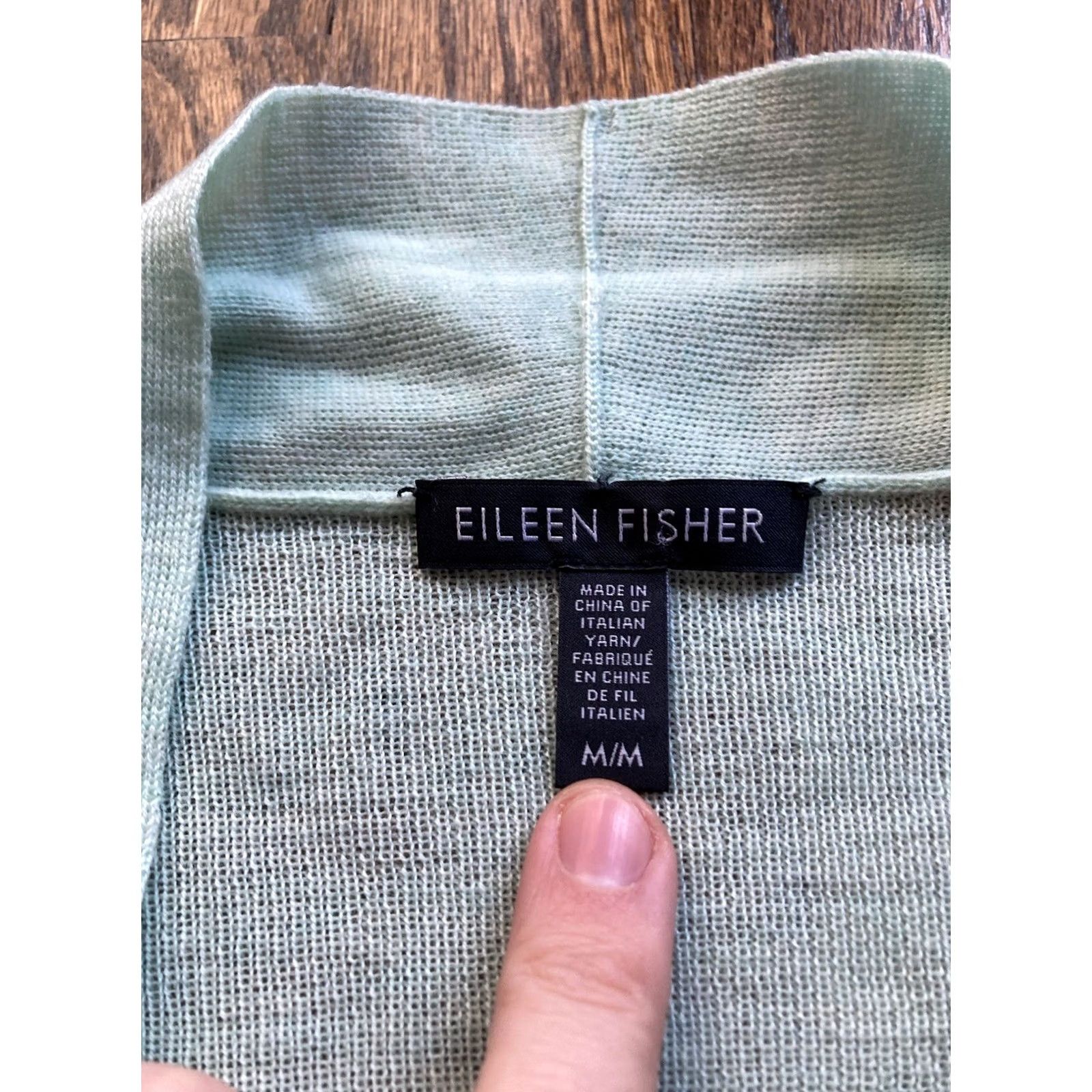 Eileen Fisher Eileen Fisher Sweater Cardigan Medium Green Open Front Merino Wool Light Size Size M / US 6-8 / IT 42-44 - 5 Thumbnail
