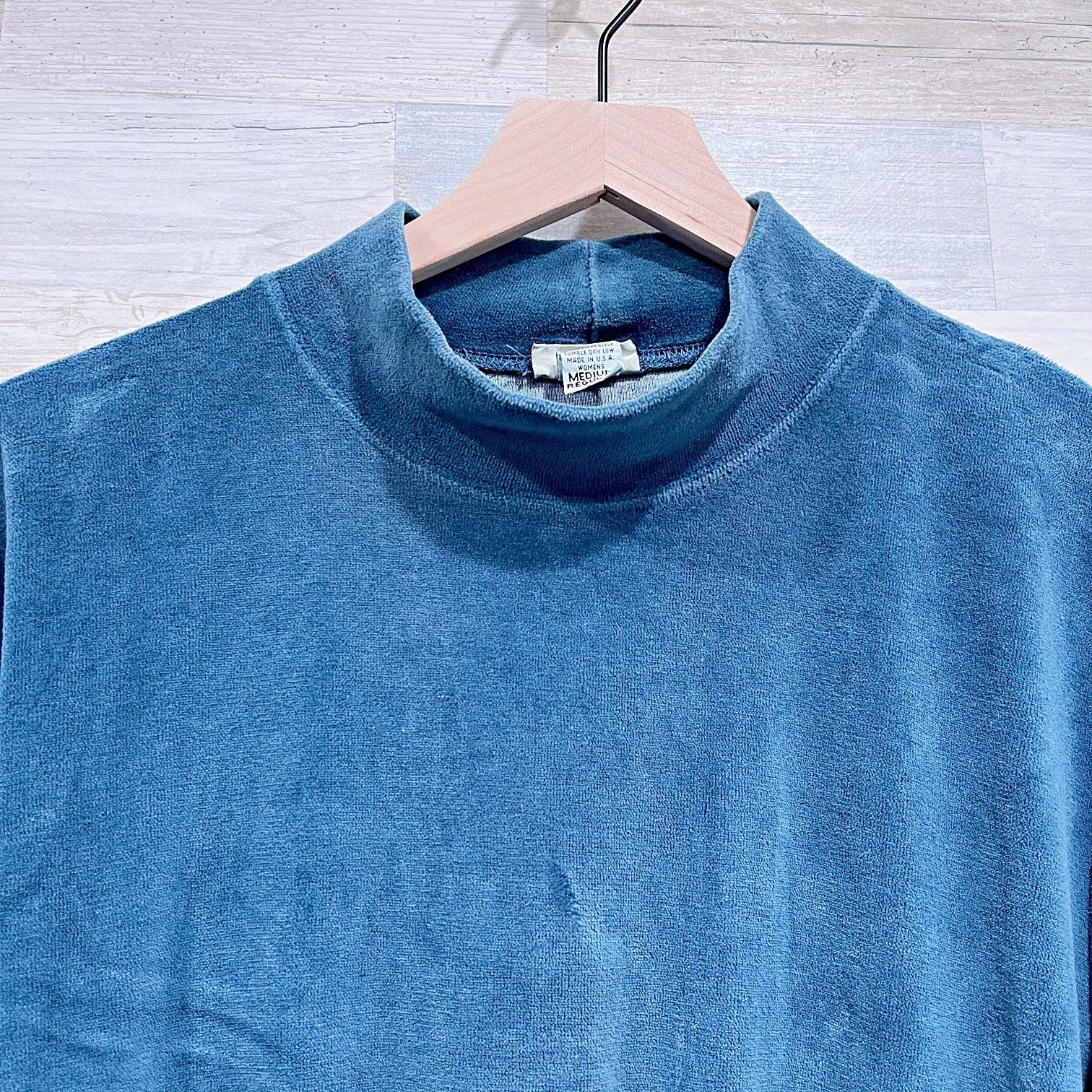 L.L. Bean LL Bean Vintage Velour Mockneck Dress Blue Womens Medium Size M / US 6-8 / IT 42-44 - 2 Thumbnail