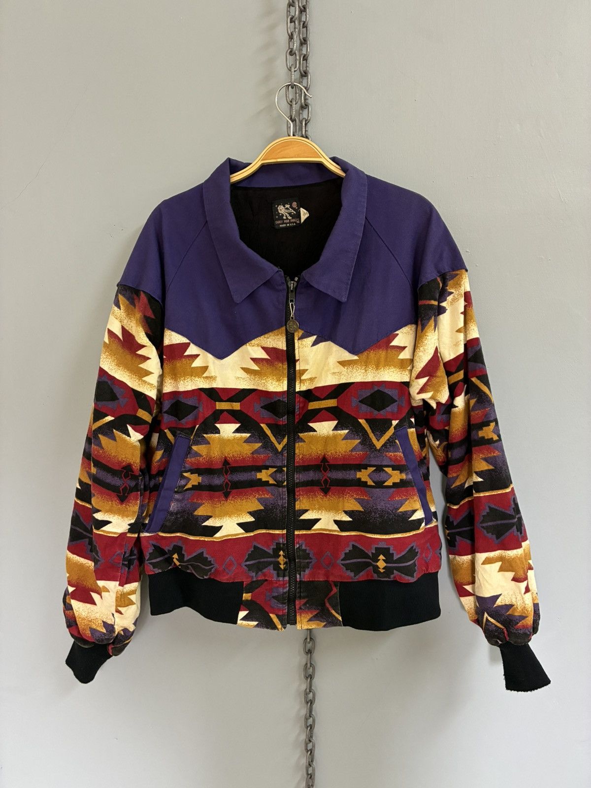 Vintage Vintage 80s Early Man Images Navajo Aztec motive jacket Size US L / EU 52-54 / 3 - 1 Thumbnail