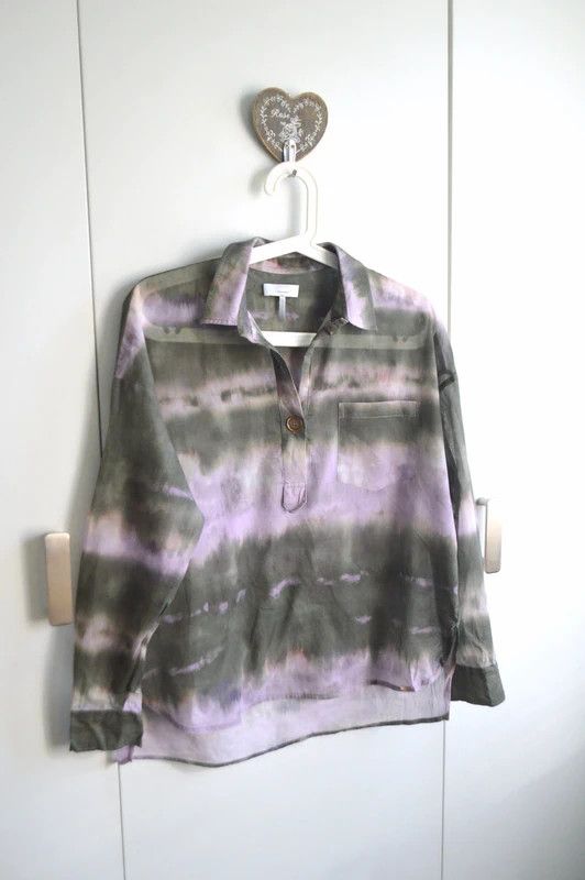 CINQUE Cinque shirt S/M oversize cotton chambray tie-dye boho indie Size M / US 6-8 / IT 42-44 - 2 Thumbnail
