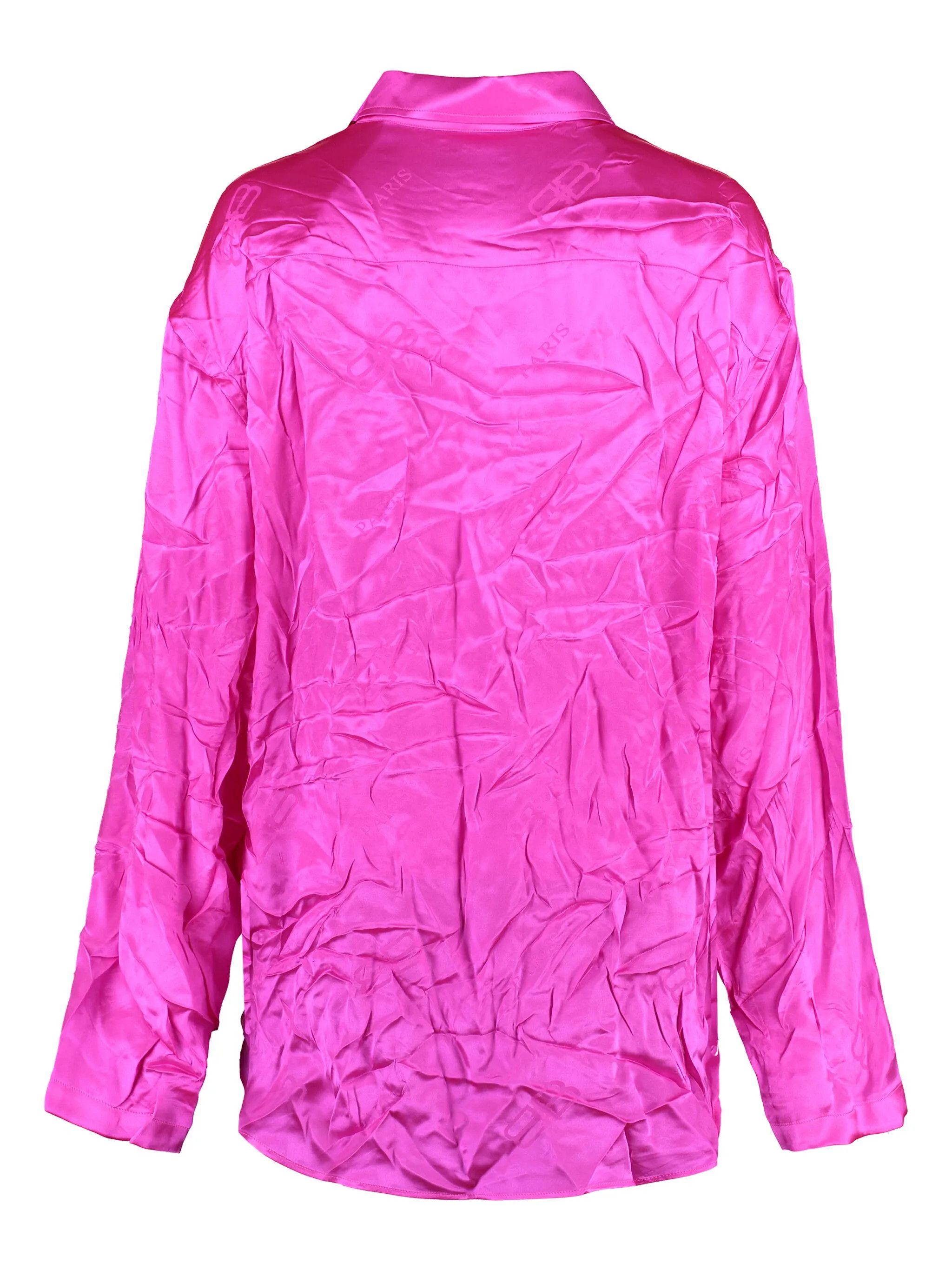 Balenciaga o1y0625 Silk Shirt in Fuchsia Size S / US 4 / IT 40 - 2 Thumbnail