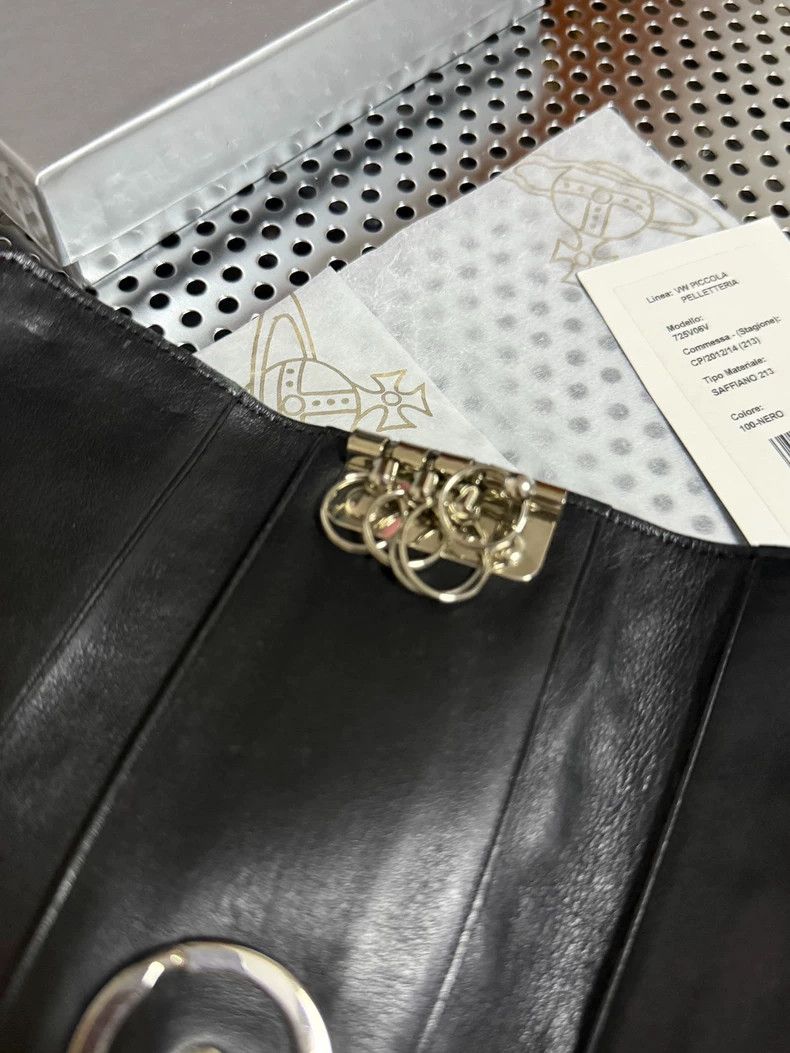 Vivienne Westwood Vivienne Westwood Black leather sewn Saturn key bag Size ONE SIZE - 6 Thumbnail