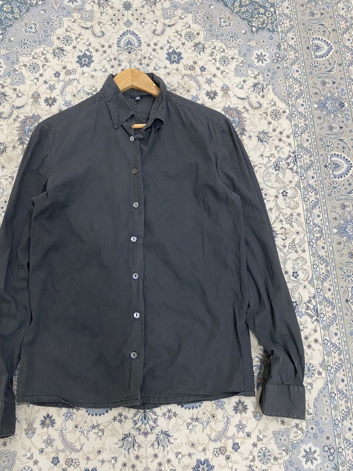 Alessandro Dell'acqua BLACK DESIGNER LONGSLEEVE SHIRT MADE IN ITALY Size US XS / EU 42 / 0 - 2 Thumbnail