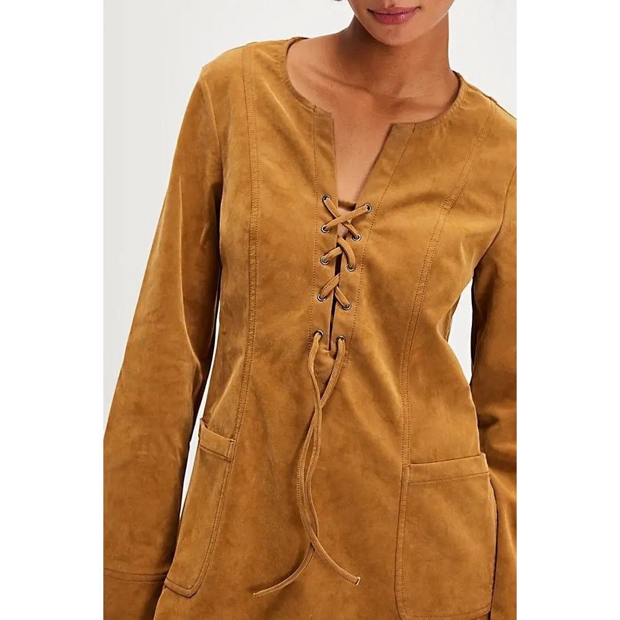 Free People New Bradley Faux Suede Shift Style Mini Dress $168 X-SMALL Size XS / US 0-2 / IT 36-38 - 2 Thumbnail