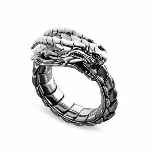 Ring Of Fire Vintage Dragon Stainless Steel Ring Size ONE SIZE - 3 Thumbnail