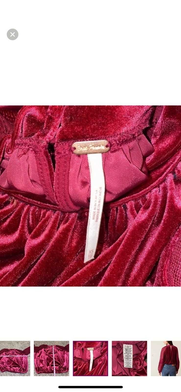 Free People Free people women’s xs velvet dream‎ top Size XS / US 0-2 / IT 36-38 - 7 Thumbnail