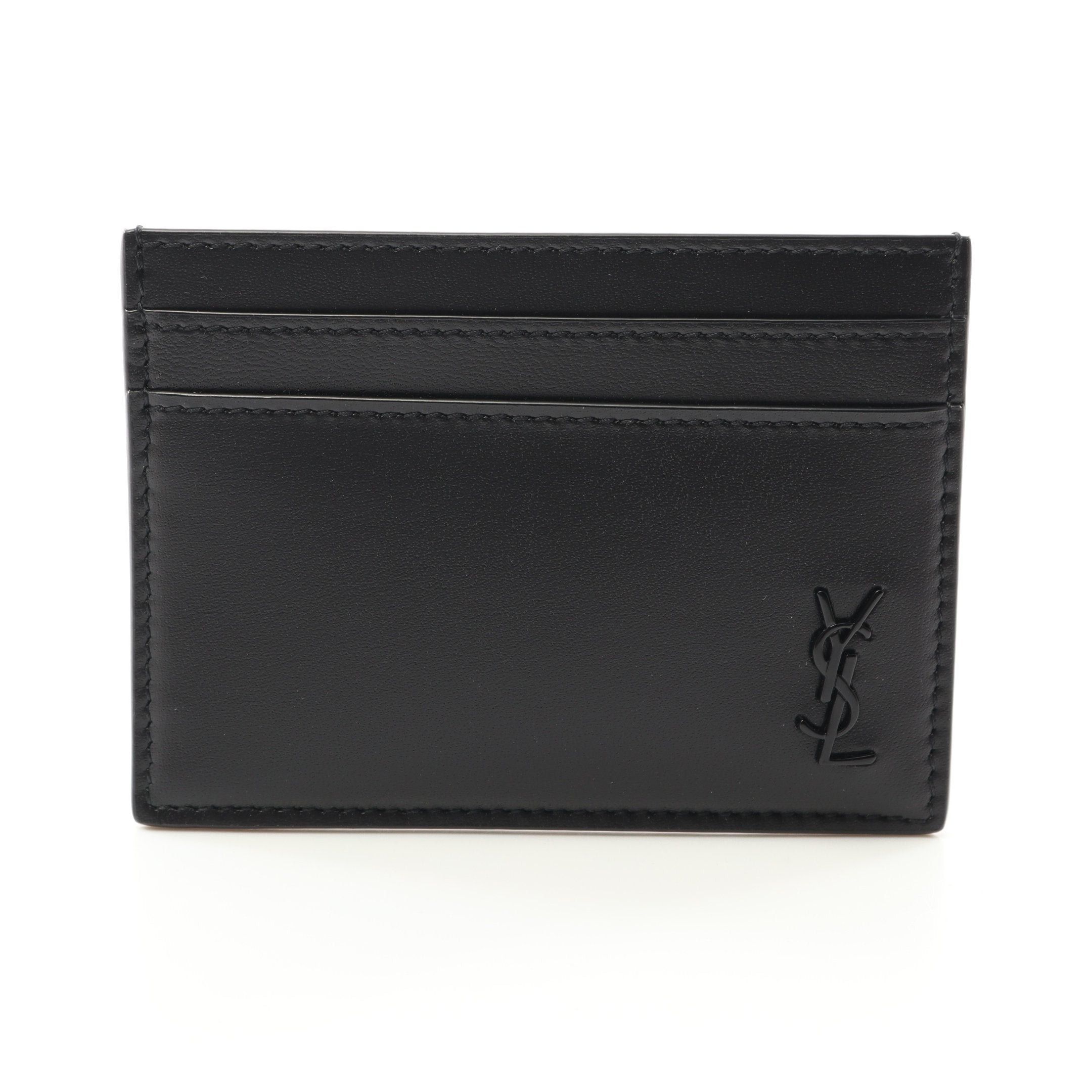 Yves Saint Laurent Tiny Cassandra Card Case Leather Black