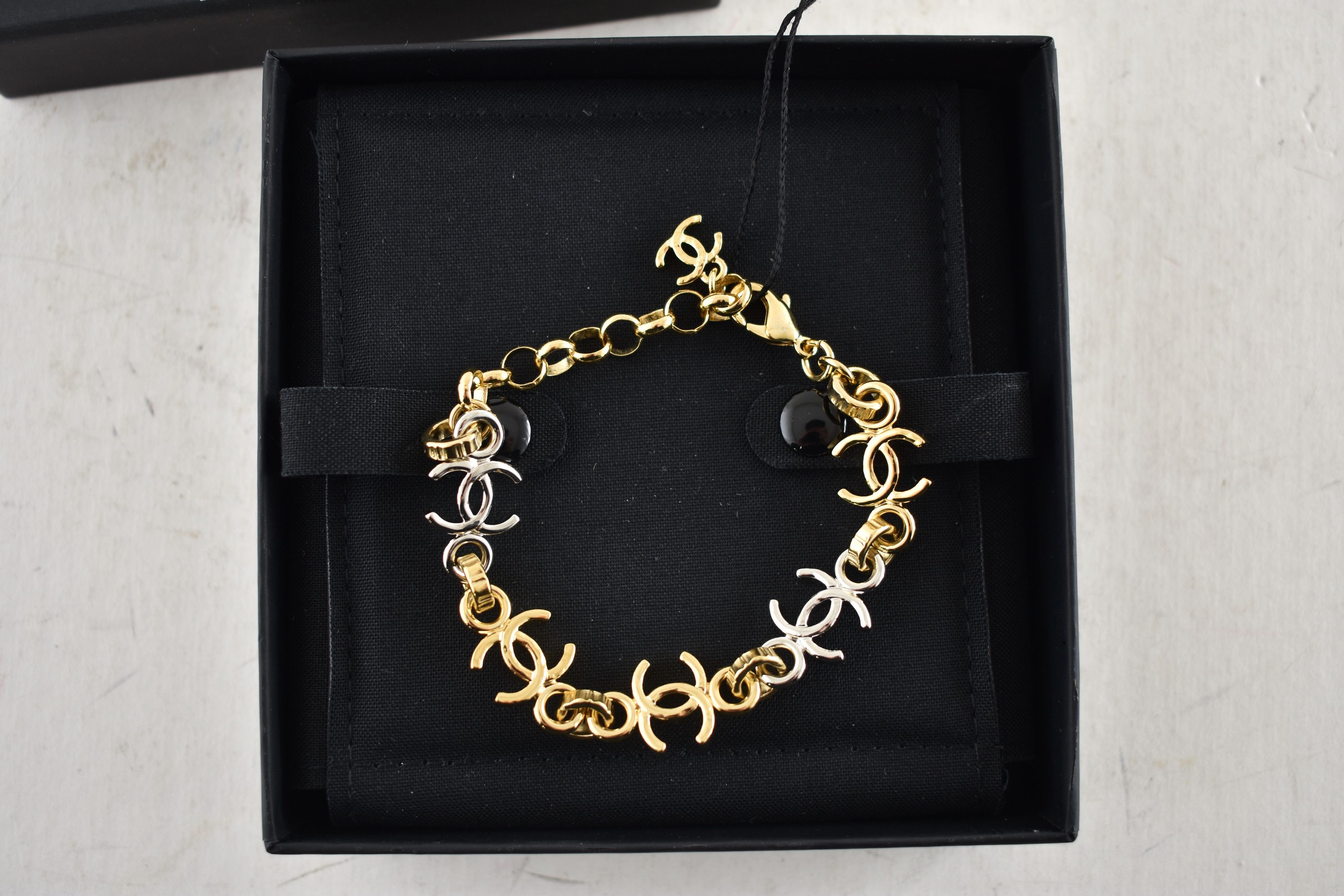 Chanel Chanel 26P Gold Silver CC Logo Link Adjustable Arm Bracelet Size ONE SIZE - 11 Thumbnail