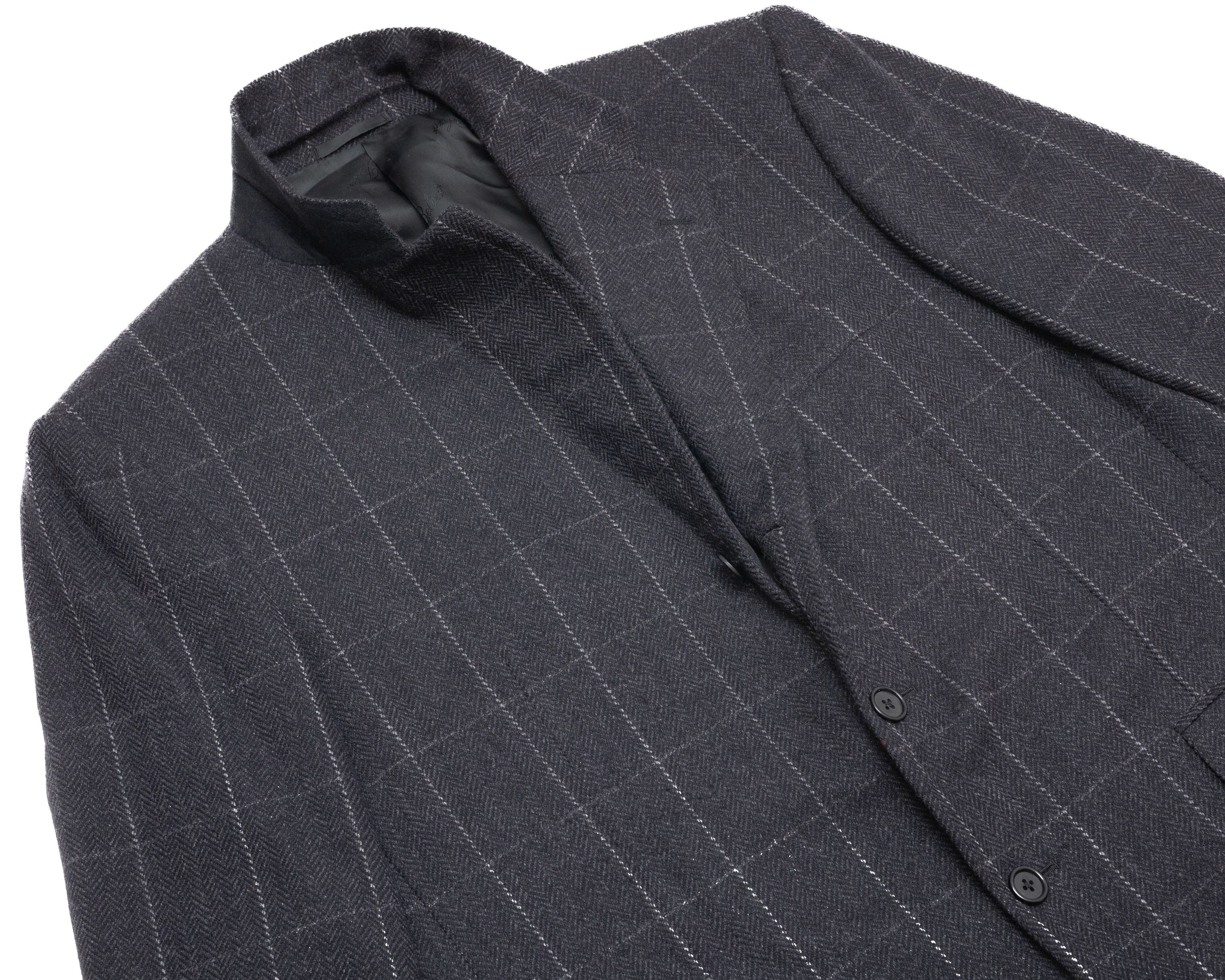 Belvest BELVEST Check Pattern Tailored Wool & Cashmere Jacket Size US L / EU 52-54 / 3 - 2 Thumbnail