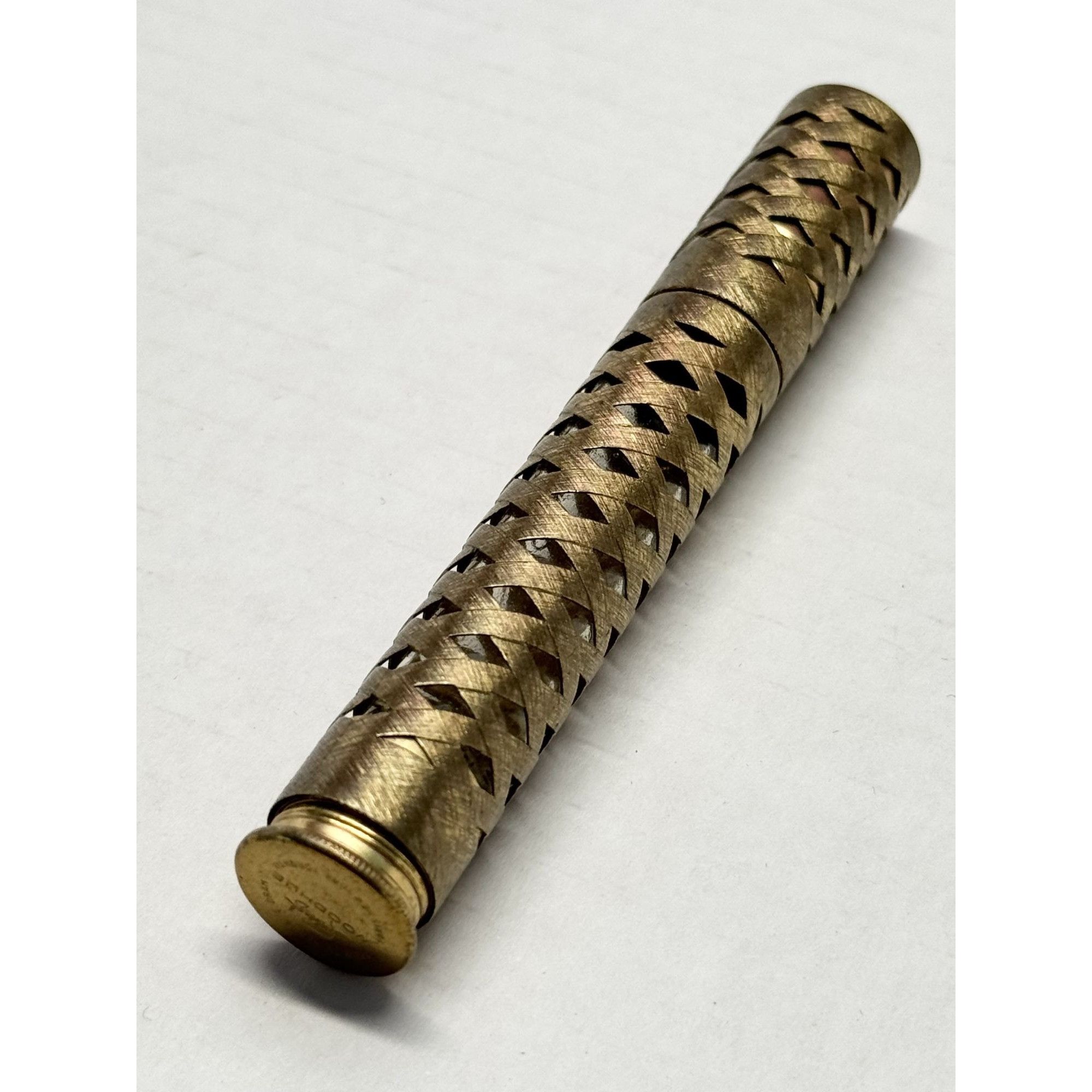 Vintage WOODHUE by FABERGE Fabergette Brass Glass Roll-On Pe