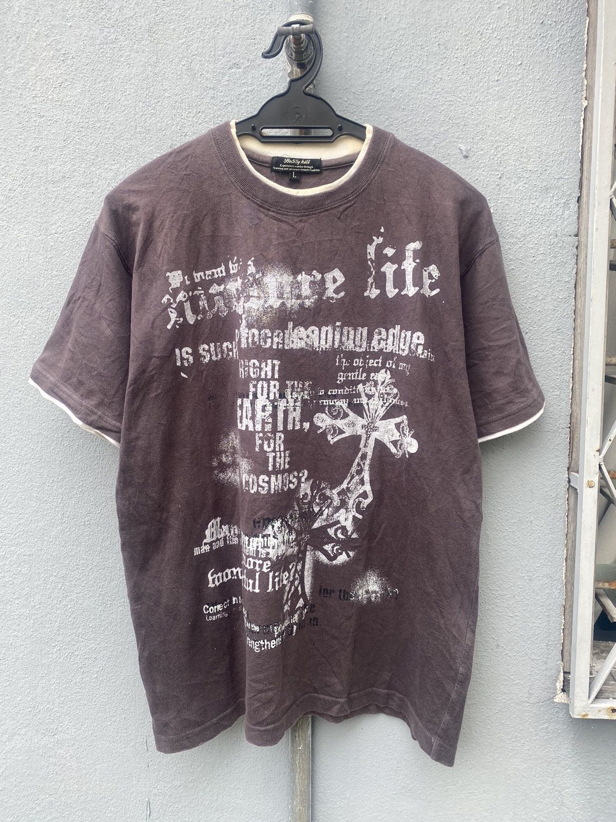 14th Addiction × Affliction × JNCO Vintage Y2K Bossy Hill Cross Poem Tshirt Size US L / EU 52-54 / 3 - 1 Thumbnail