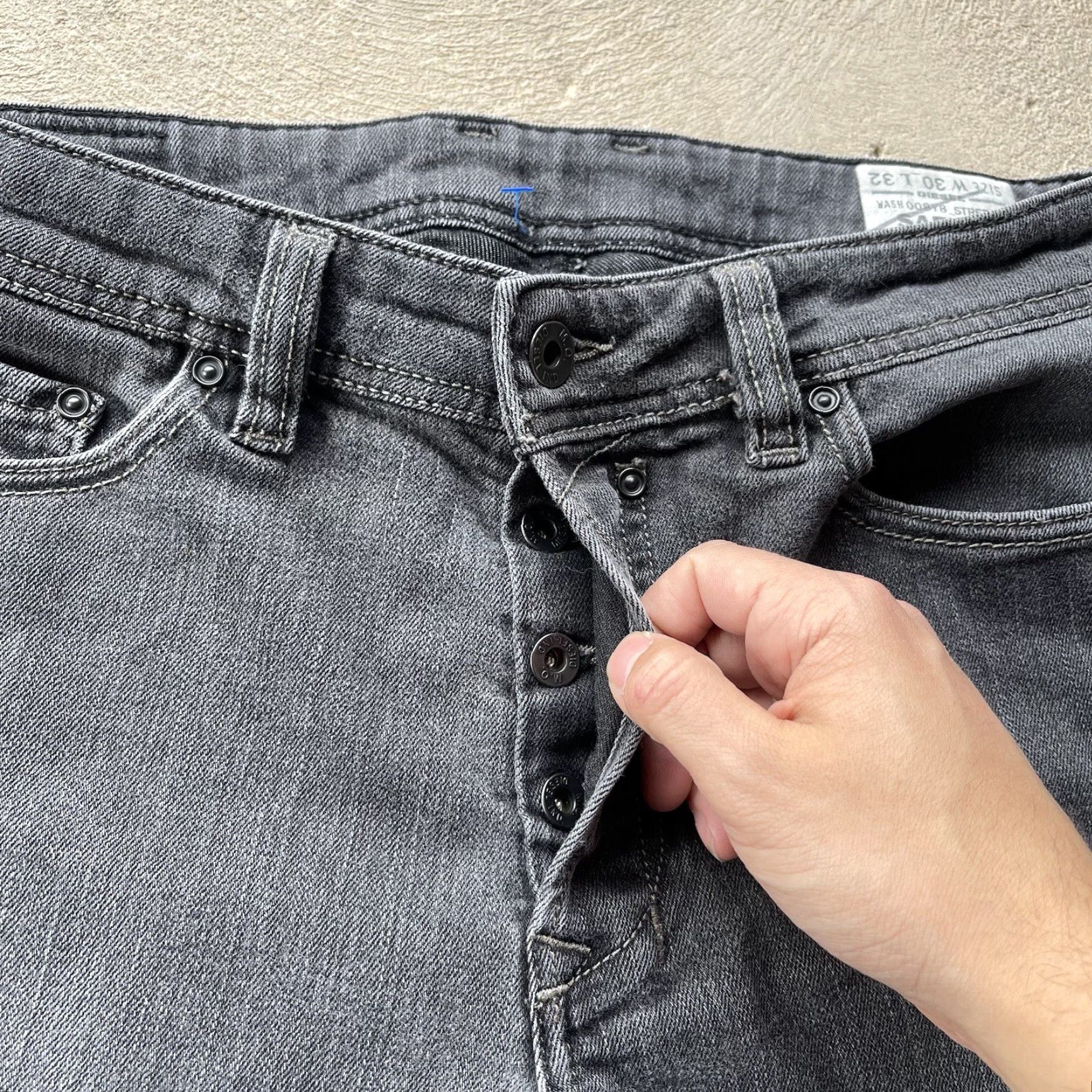 Diesel Diesel Jeans Men's 30x27 Gray Safado Straight Button Fly Denim Pants Regular Fit - Biker City Retro Embroidered Logo 27 Inseam Size US 30 / EU 46 - 3 Thumbnail