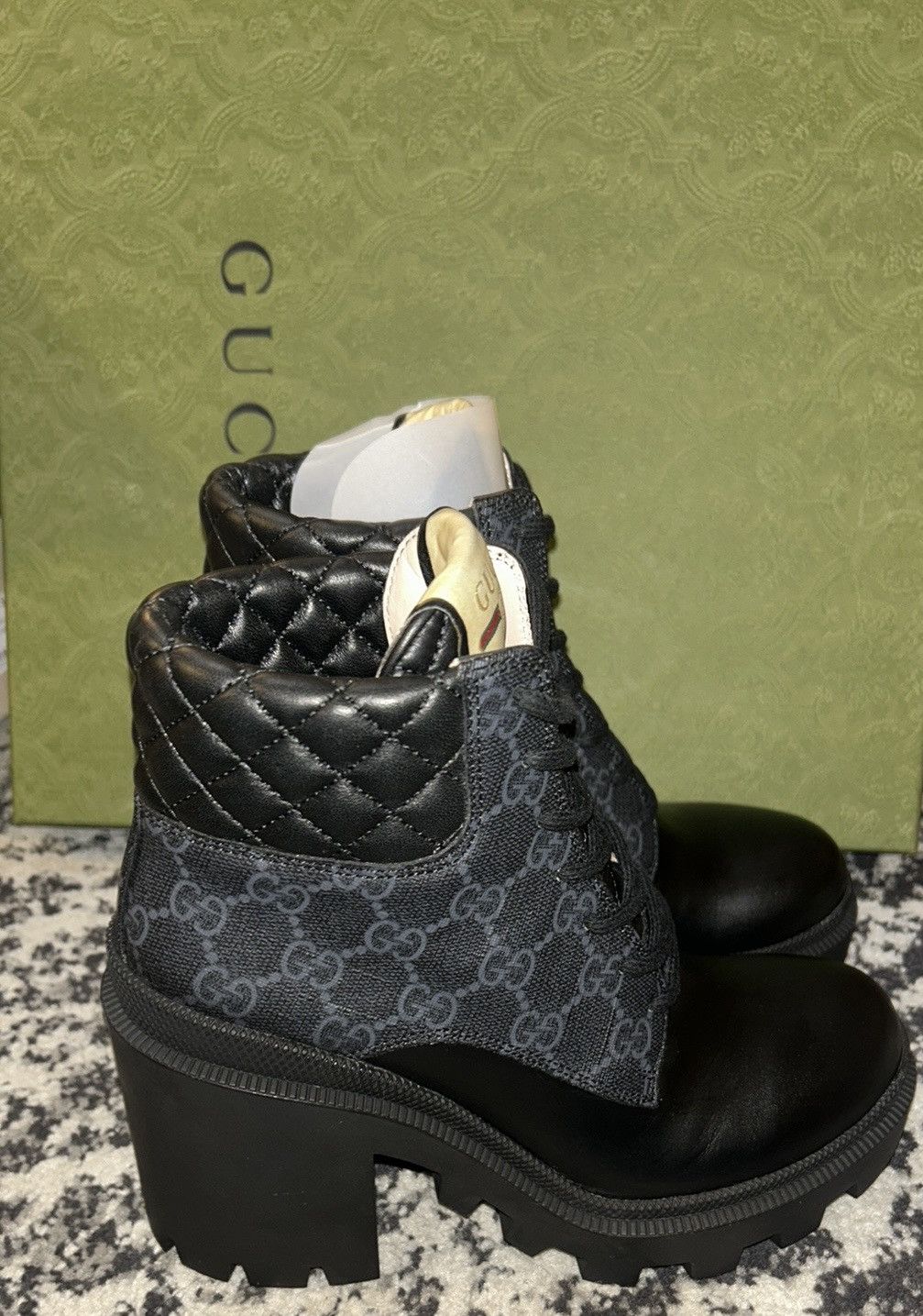 Gucci Gucci Women's GG Platform High Block Heel Ankle Boots Size US 5 / IT 35 - 4 Thumbnail