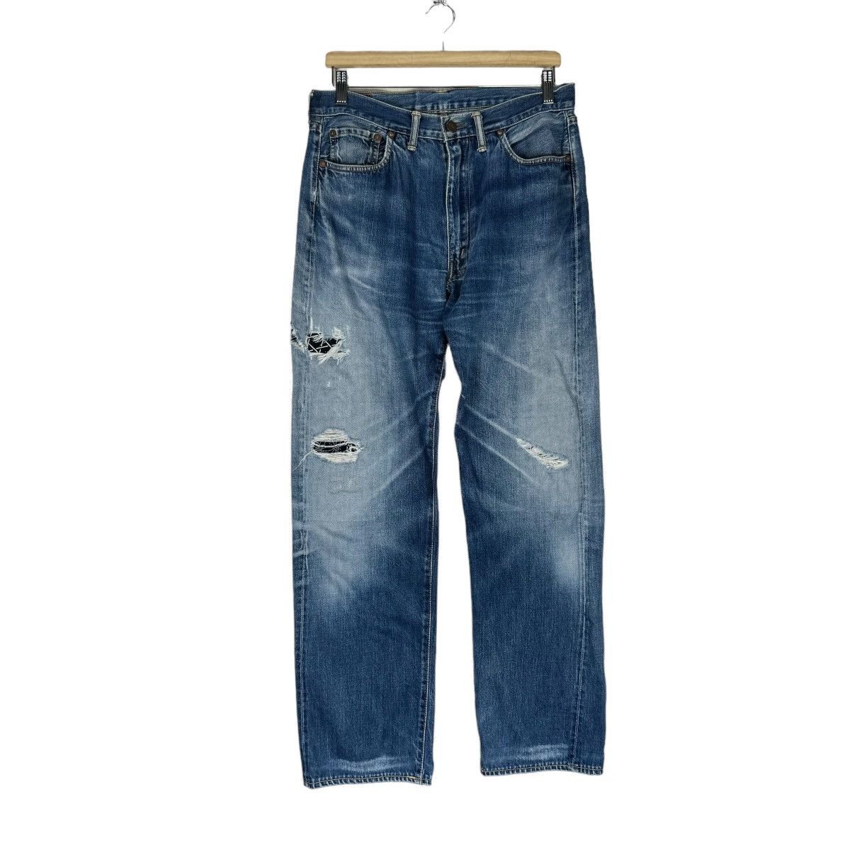 The Silver Stone ❄️SILVER STONE PATCHWORK DENIM JEANS PANTS LIKE KAPITAL Size US 30 / EU 46 - 2 Thumbnail