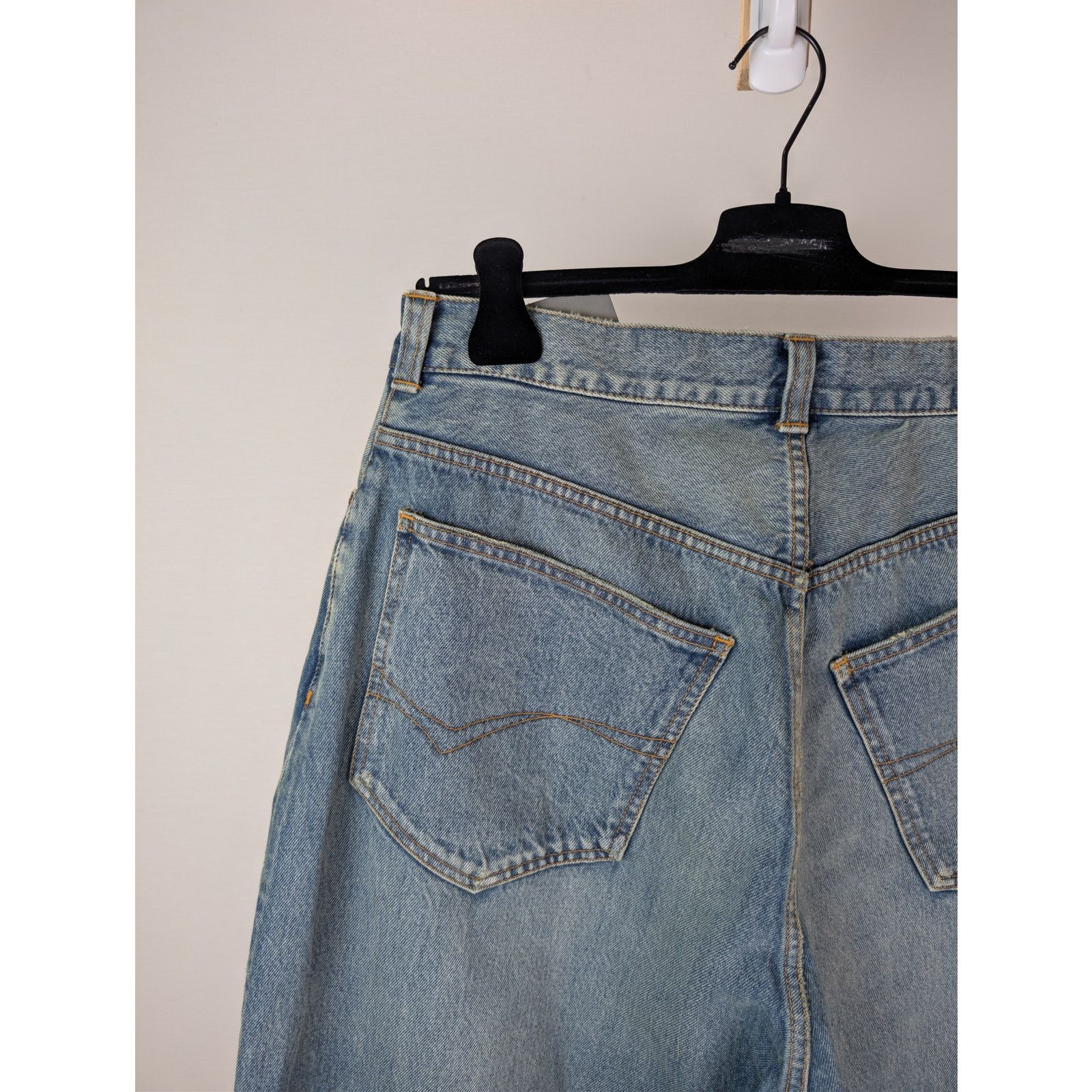 Balenciaga o1rshd1 Organic Blue Japanese Large Baggy Denim Jeans Blue Size US 32 / EU 48 - 15 Thumbnail