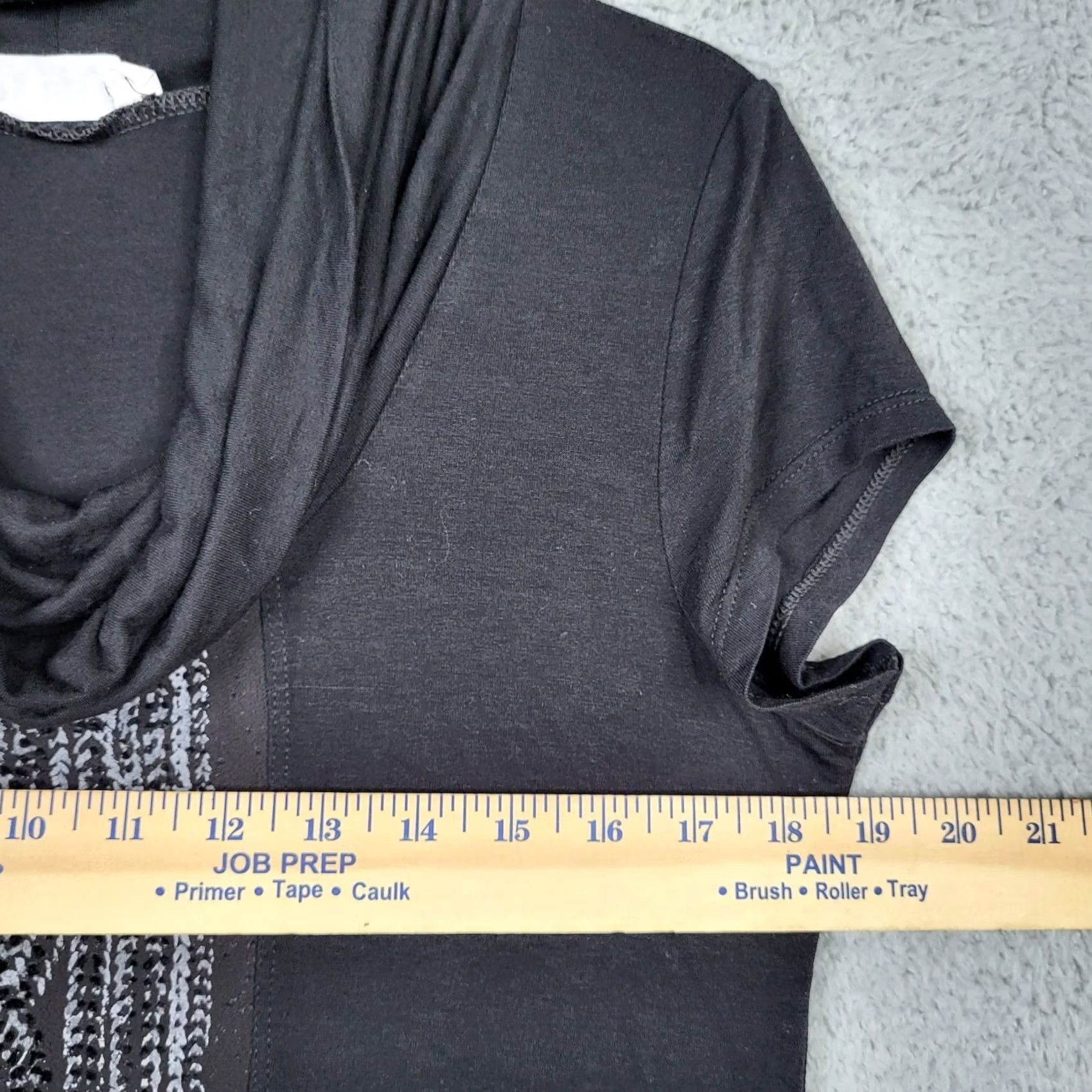 Vintage DECA Black Turtleneck Short Sleeve Women's Stretch T-Shirt Size 6 USA 6/Regular Black Cotton Elastane Basic Shirt Womens Size M / US 6-8 / IT 42-44 - 2 Thumbnail