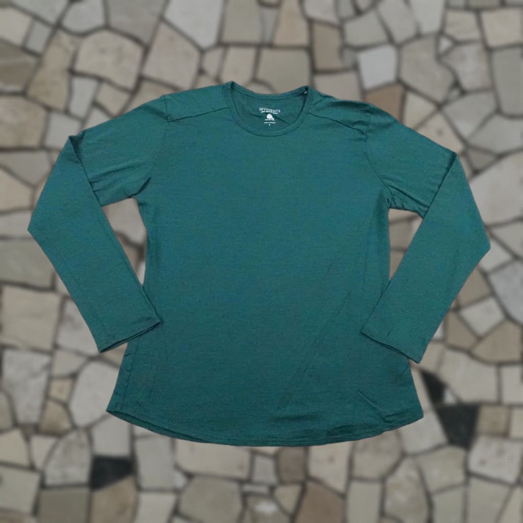 Layer 8 VINTAGE SEGMENTS Shirt Womens Large Green Merino Wool Base Layer Performance Hiking Size L / US 10 / IT 46 - 1 Thumbnail
