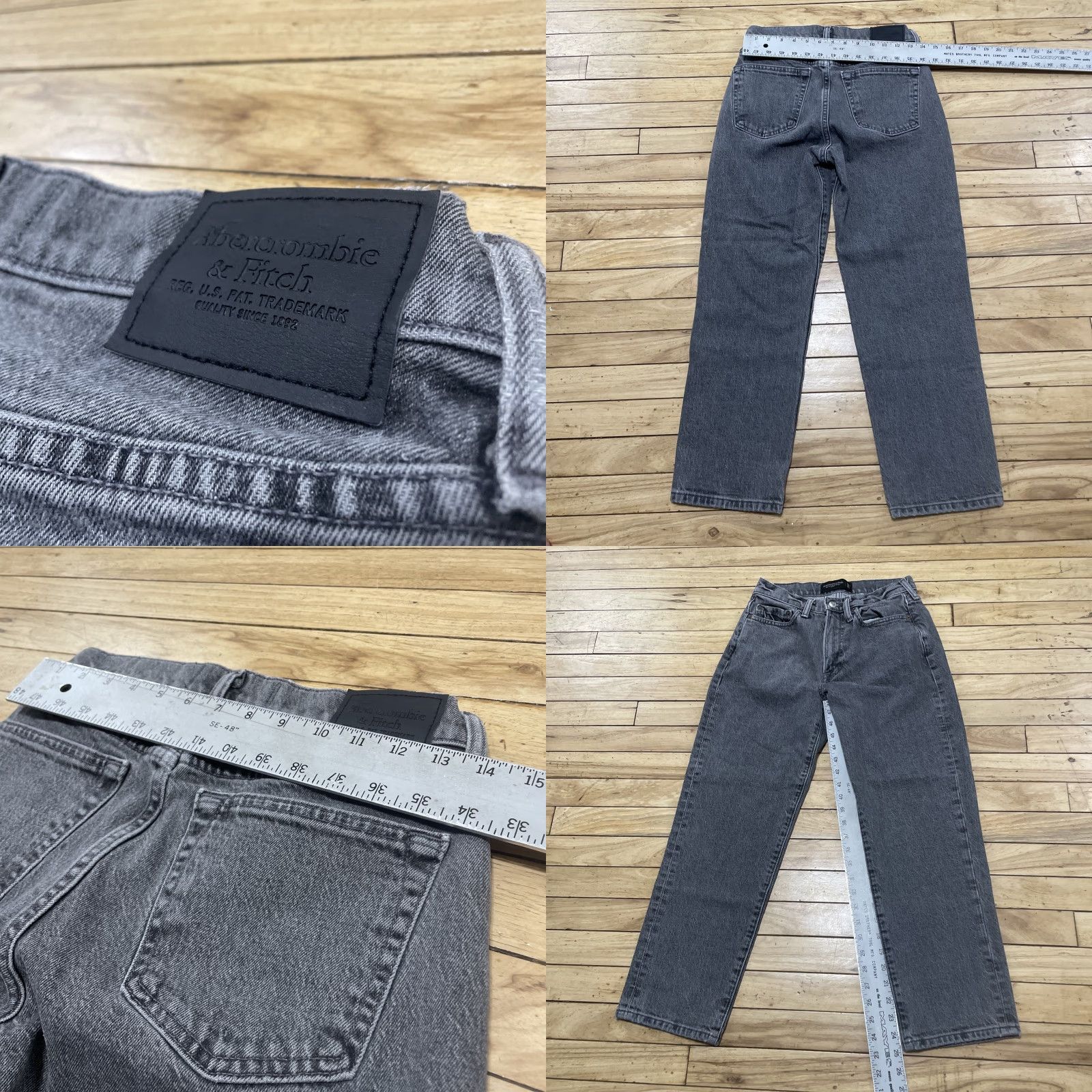 Abercrombie & Fitch Abercrombie & Fitch Jeans A&F Vintage Stretch Loose Gray Black Denim 28x28 90's Straight Jeans Mens Regular 5-Pocket Theme Vintage Streetwear Size US 28 / EU 44 - 8 Thumbnail