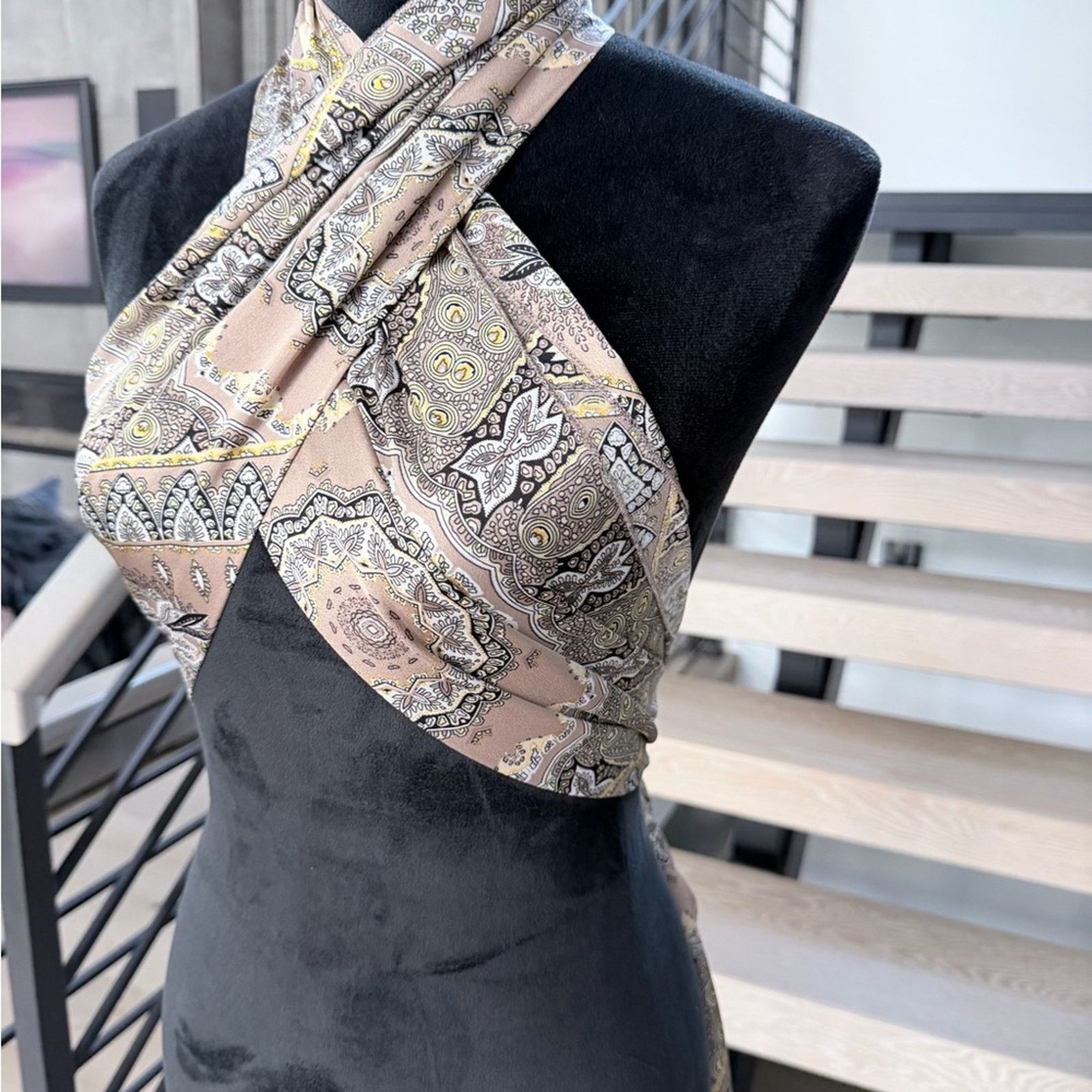 Other New Boho Y2K Bandana Paisley Print Scarf Top one size Size ONE SIZE - 6 Thumbnail