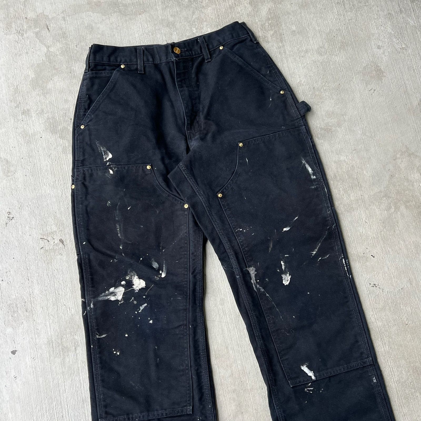 Carhartt × Vintage Carhartt black double knee work wear carpenter pants Size US 28 / EU 44 - 2 Thumbnail