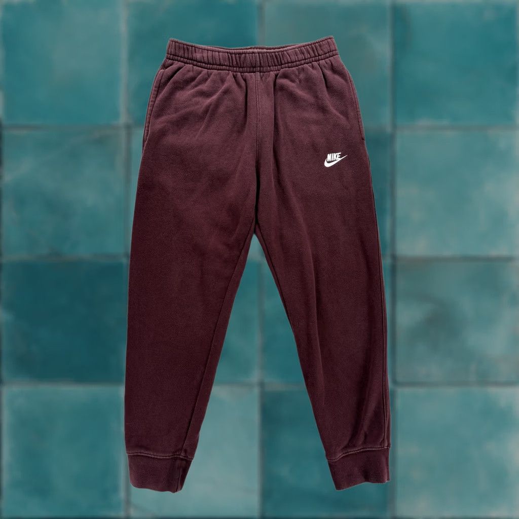 Nike Nike Club Fleece Pants Mens M Red Joggers Sweatpants Athletic Gym Training Size US 31 - 1 Thumbnail