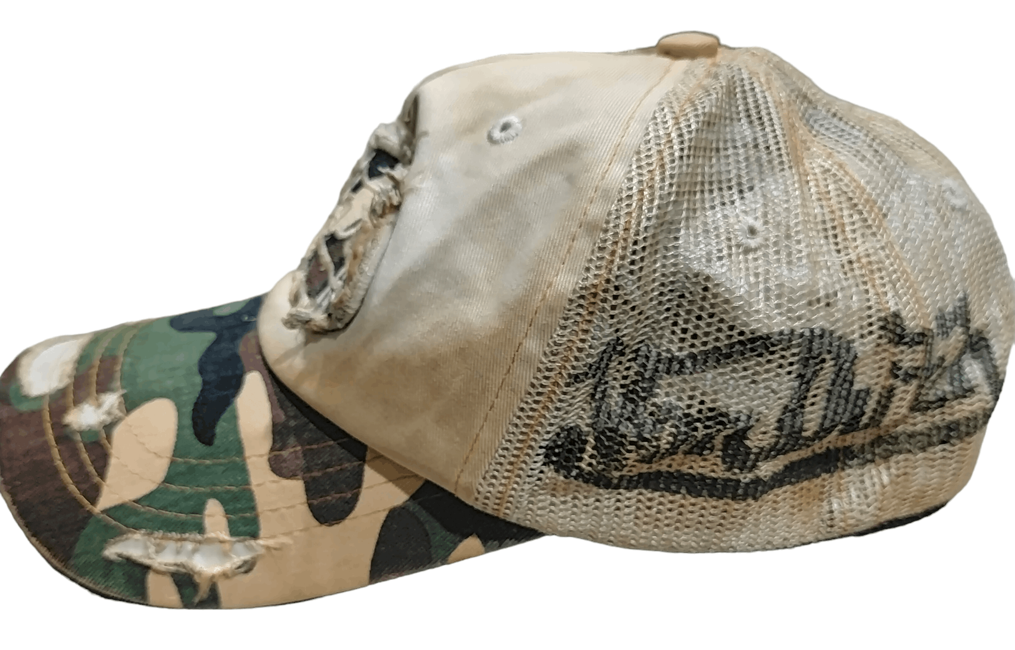 Vintage × Von Dutch 🔥 RARE VON DUTCH DISTRESSED CAMO TRUCKER HAT Size ONE SIZE - 2 Thumbnail
