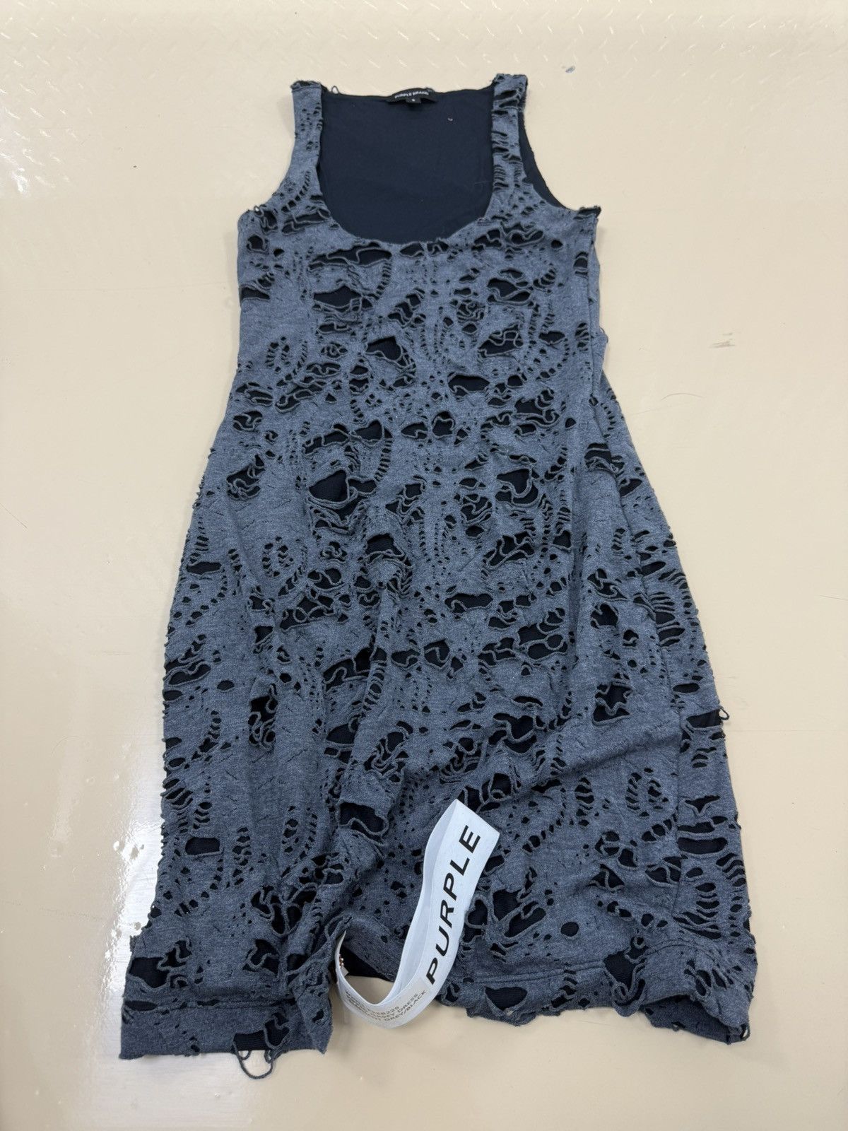 Other Purple Brand Ripped Jersey Dress Gray Size S / US 4 / IT 40 - 1 Thumbnail