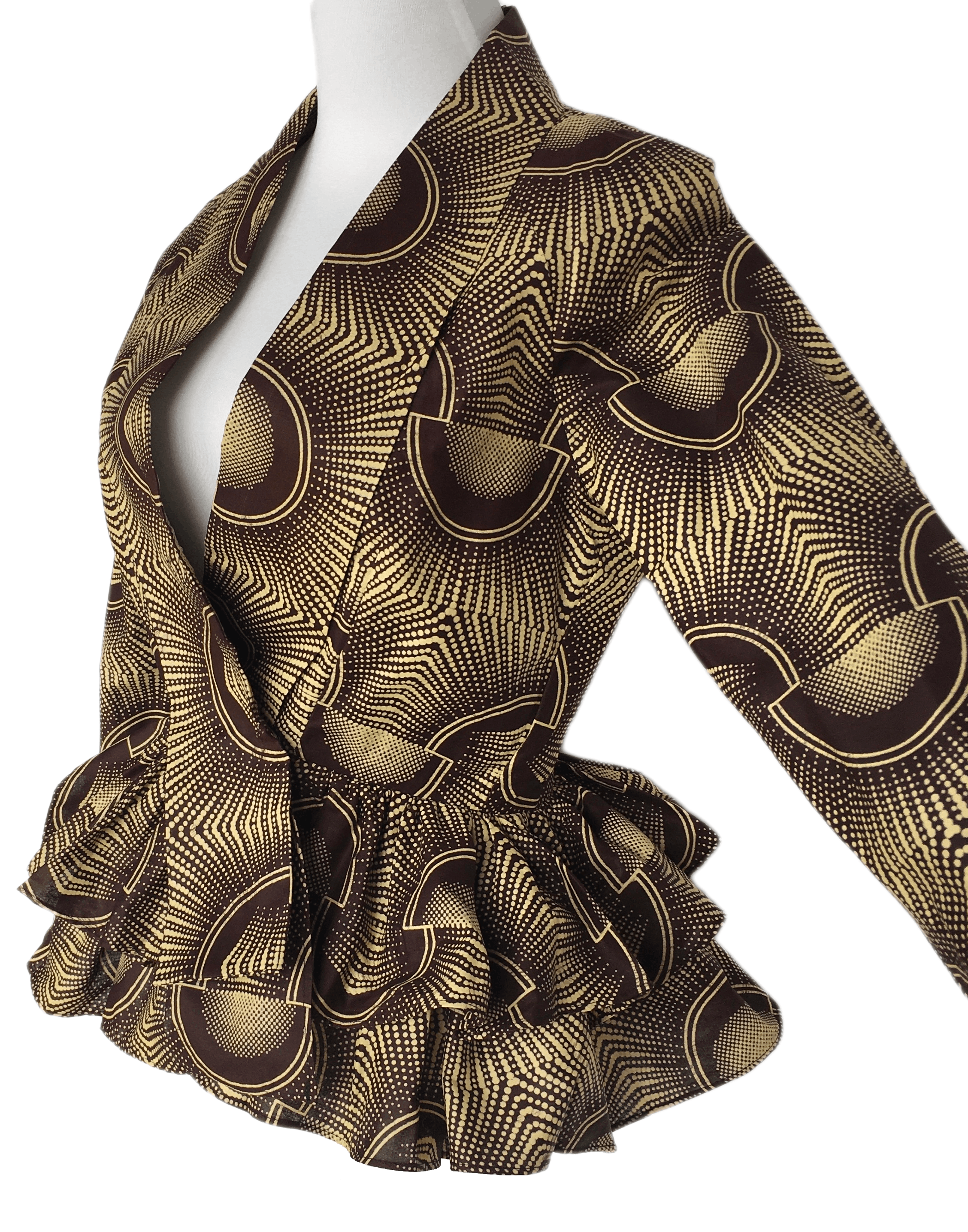 Other African Wax Print Women Jacket Turn-down Collar Tops Size XL / US 12-14 / IT 48-50 - 3 Thumbnail