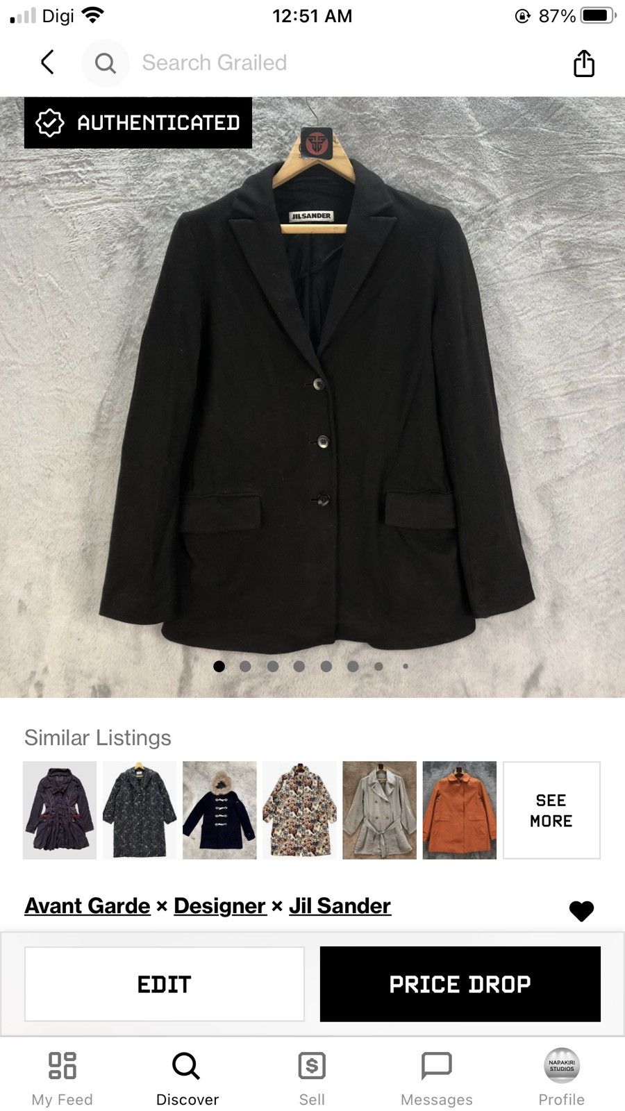 Jil Sander JIL SANDER WOOL CASUAL JACKET #6547-72 Size S / US 4 / IT 40 - 12 Thumbnail