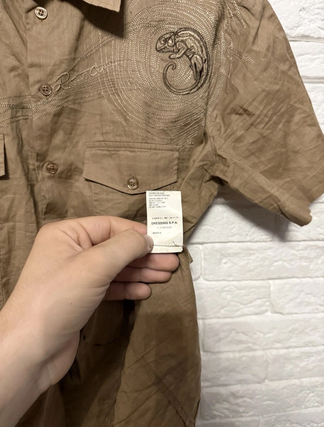 Cavalli Class Vintage Class Roberto Cavalli Shirt Huge Logo Chameleon Y2K Size US L / EU 52-54 / 3 - 7 Thumbnail