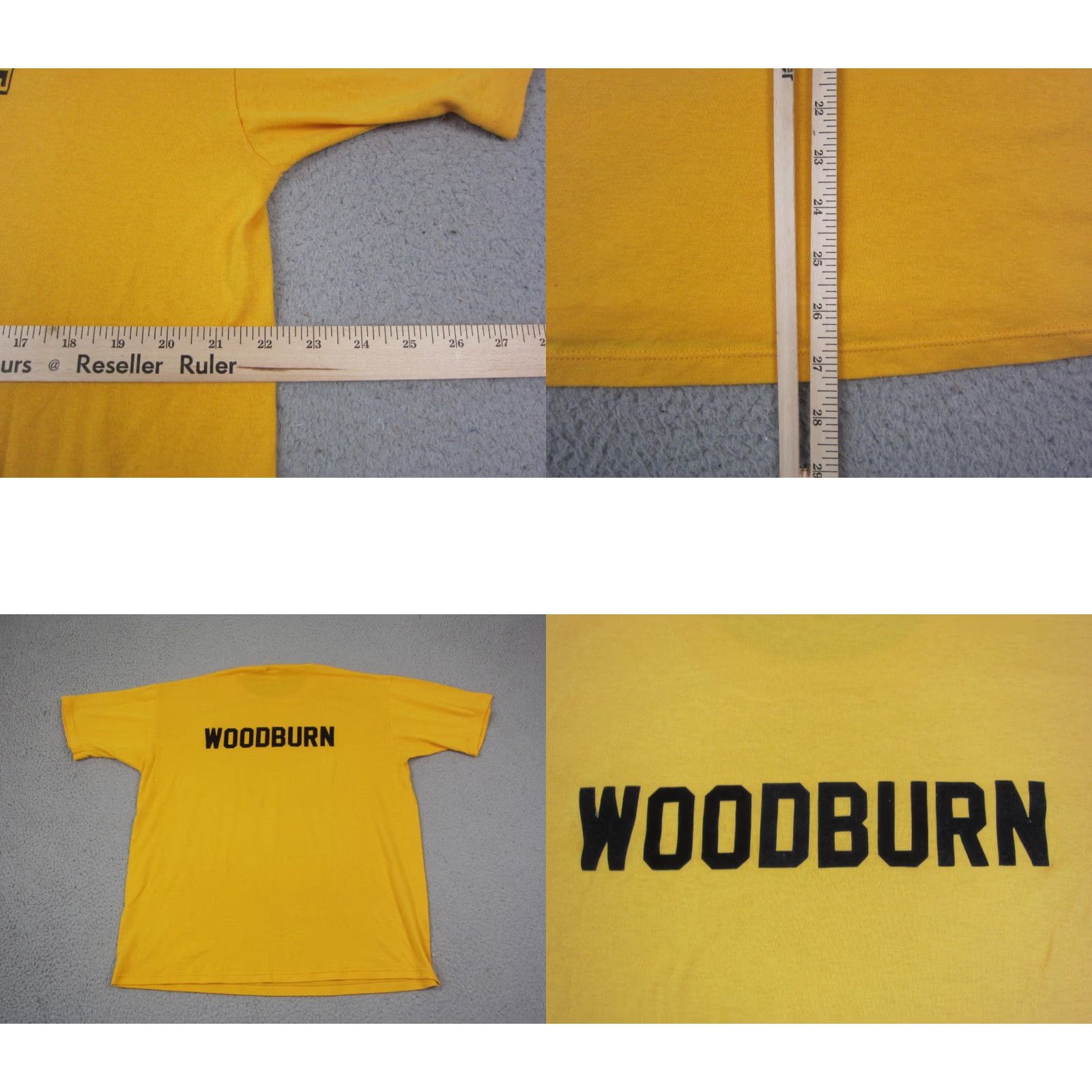 Jerzees VINTAGE Jerzees Riverdale Shirt Mens XL Yellow Cotton Crew Neck Short Sleeve Logo 80s Made in USA Rams City Classic Outdoor All Seasons Size US XL / EU 56 / 4 - 8 Thumbnail