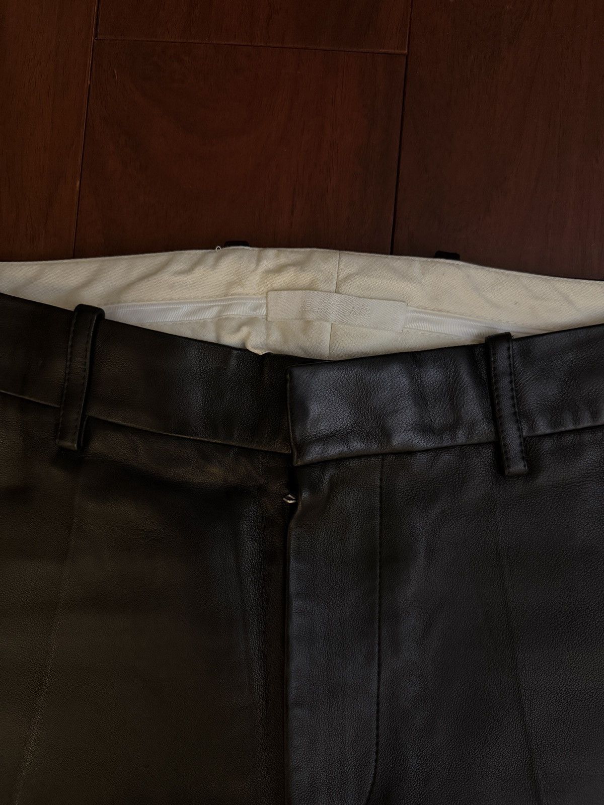 Helmut Lang Helmut Lang Black Leather Straight Utility Pants Size 32 Size US 32 / EU 48 - 2 Thumbnail