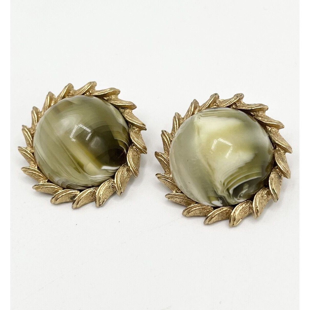 Vintage Vintage Kramer Marbleized Gold Clip On Earrings Size ONE SIZE - 3 Thumbnail