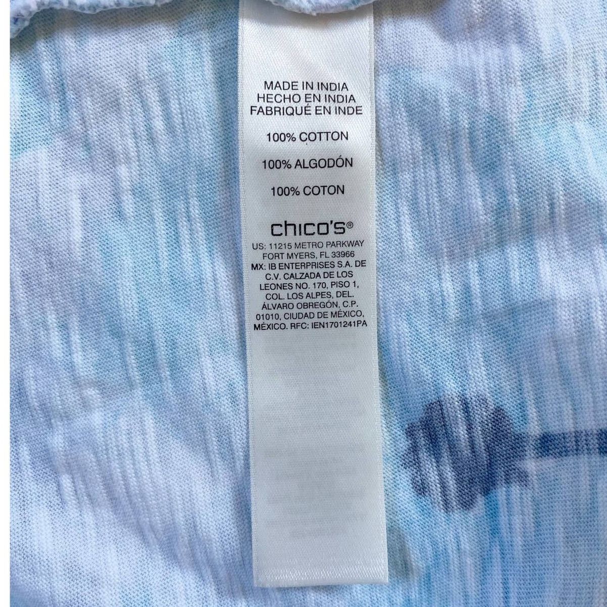 Chicos Chico’s Pressed Flower Asymmetrical Grommet Tunic Top Size XS / US 0-2 / IT 36-38 - 9 Thumbnail